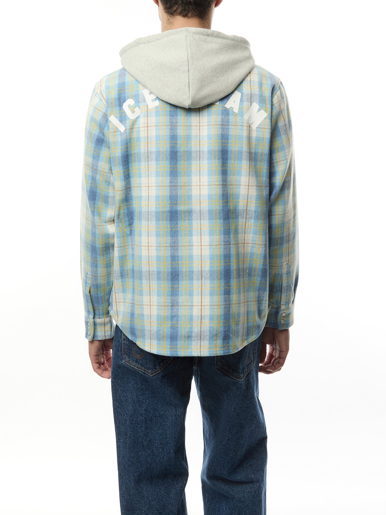 Flannel Zip Through Hoodie