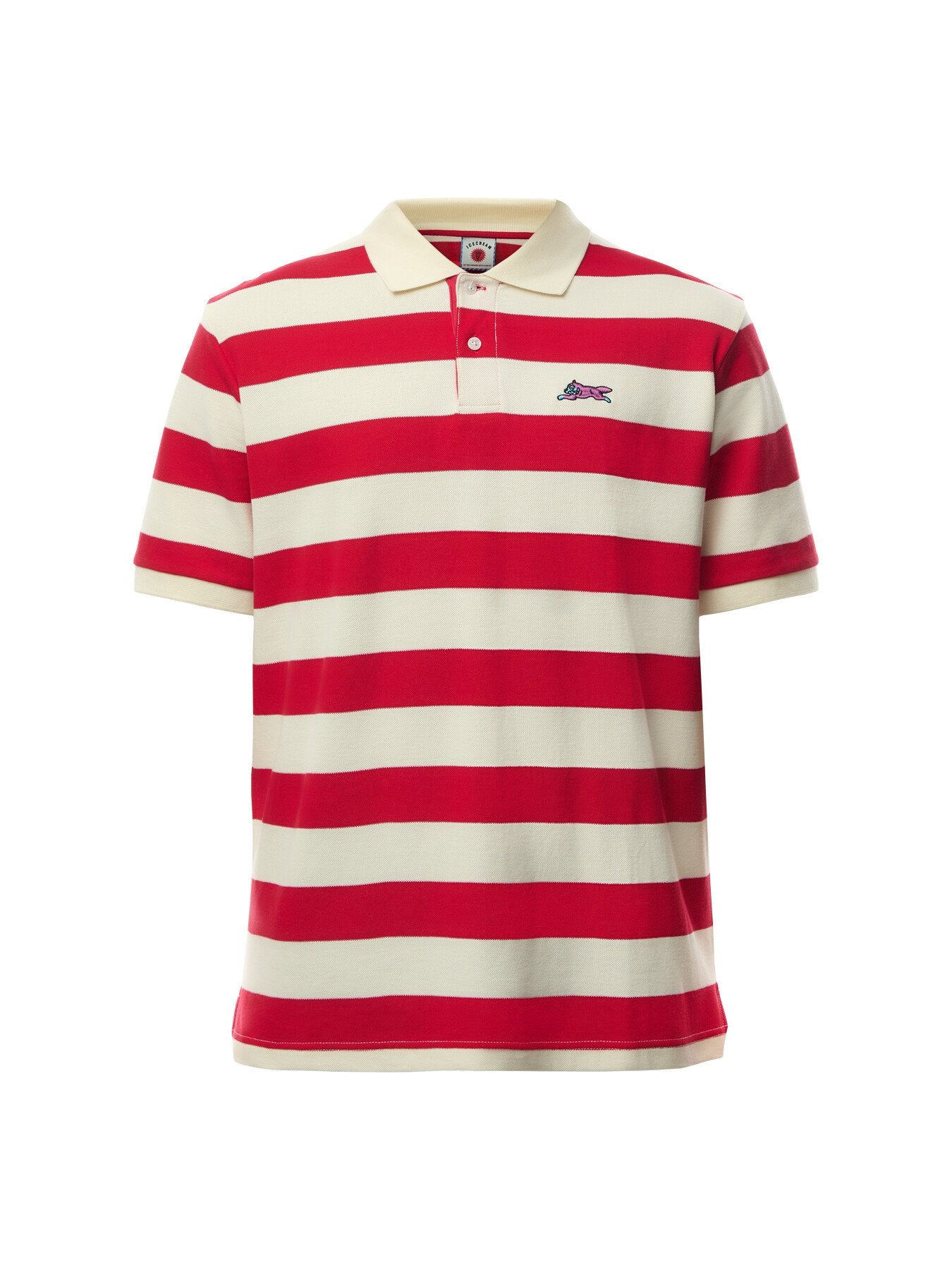 Running Dog Short Sleeve Striped Rugby Top