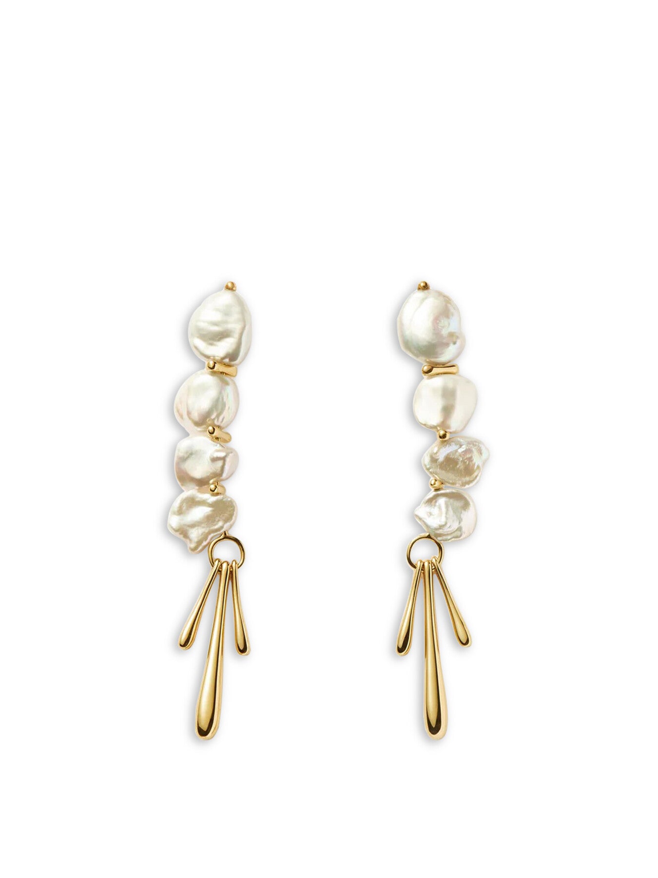 Keshi Pearl Sculptural Drop Earrings