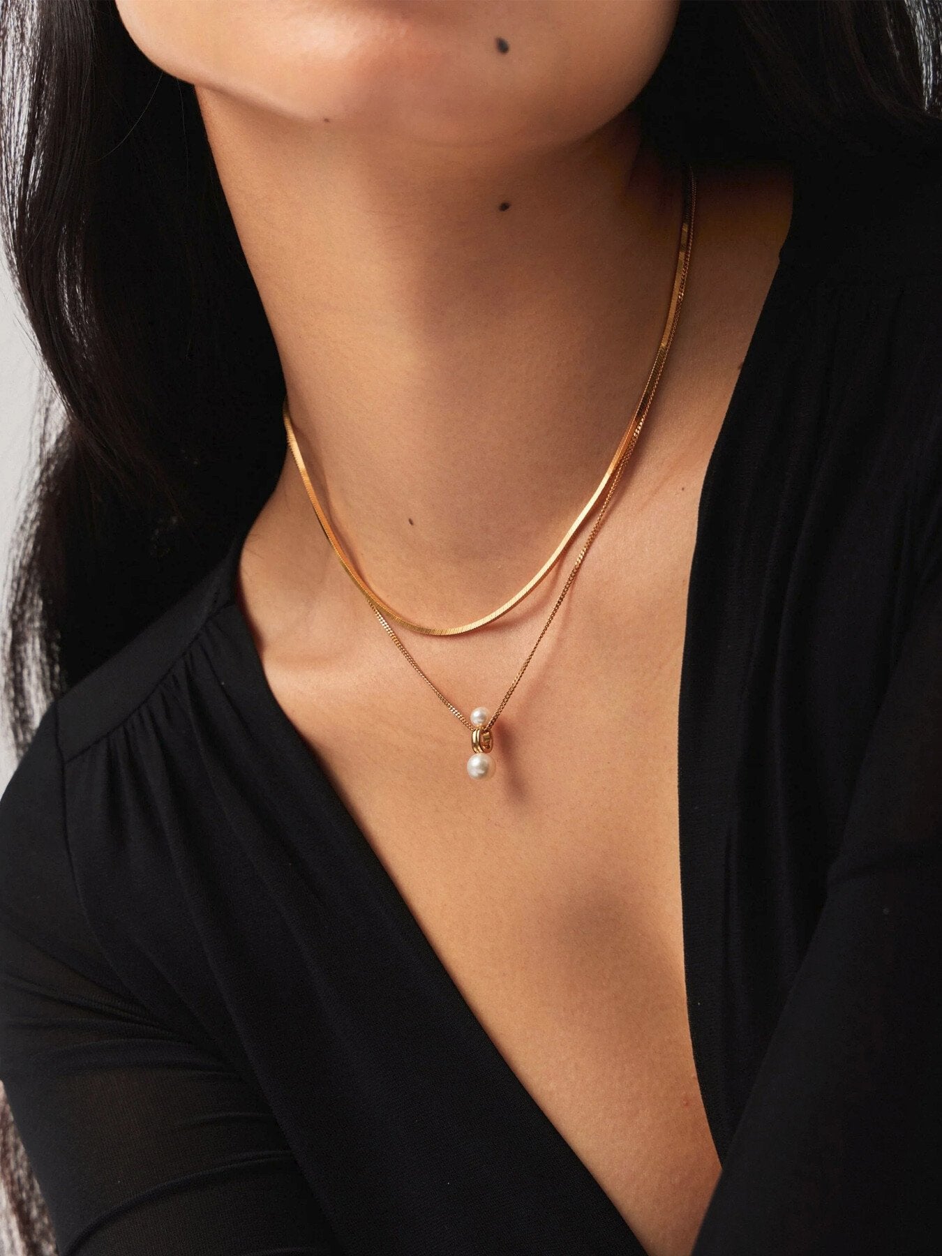 Pearl Ridge Pendant Chain Necklace
