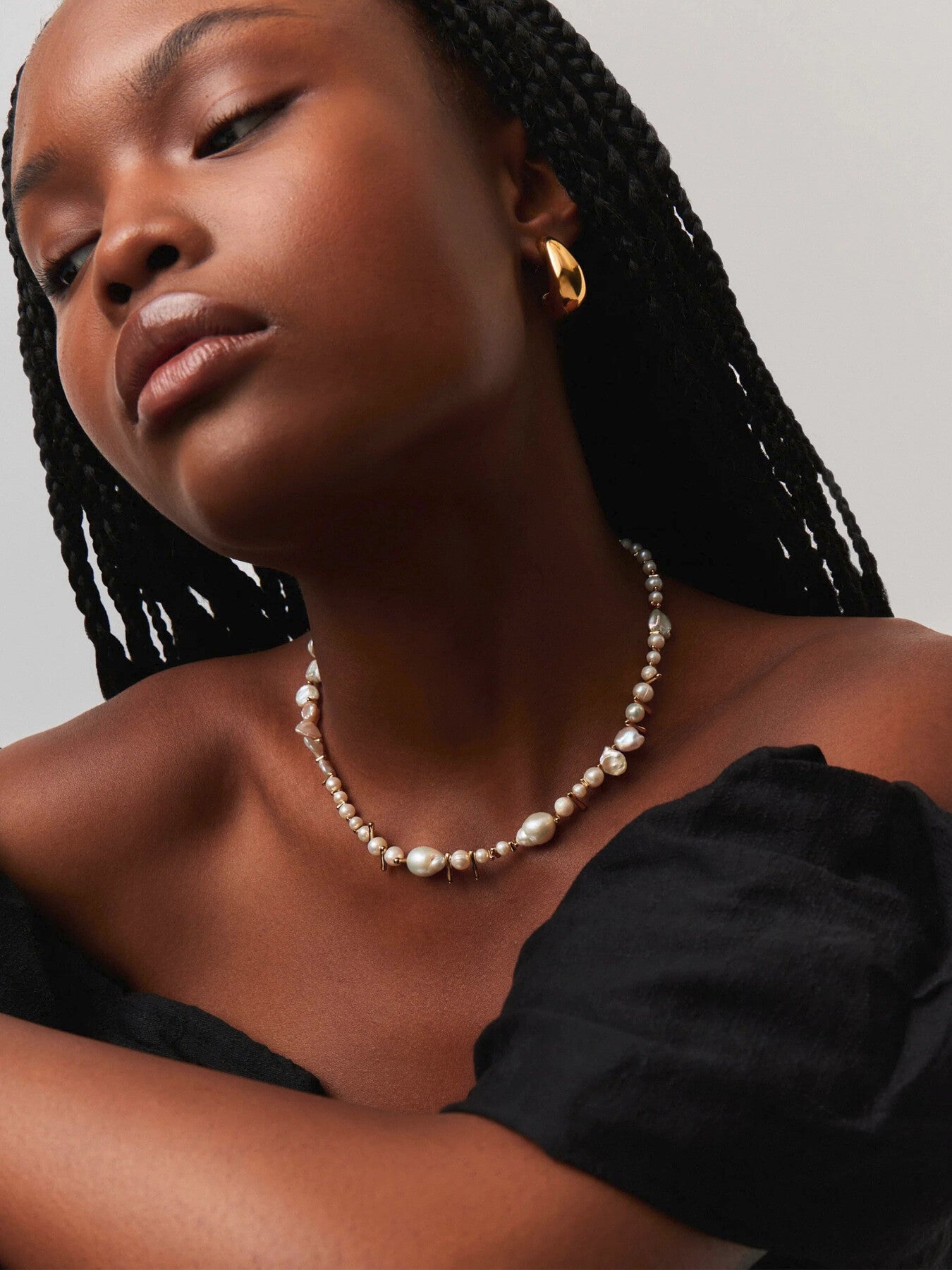 Mixed Pearl Statement Beaded Necklace