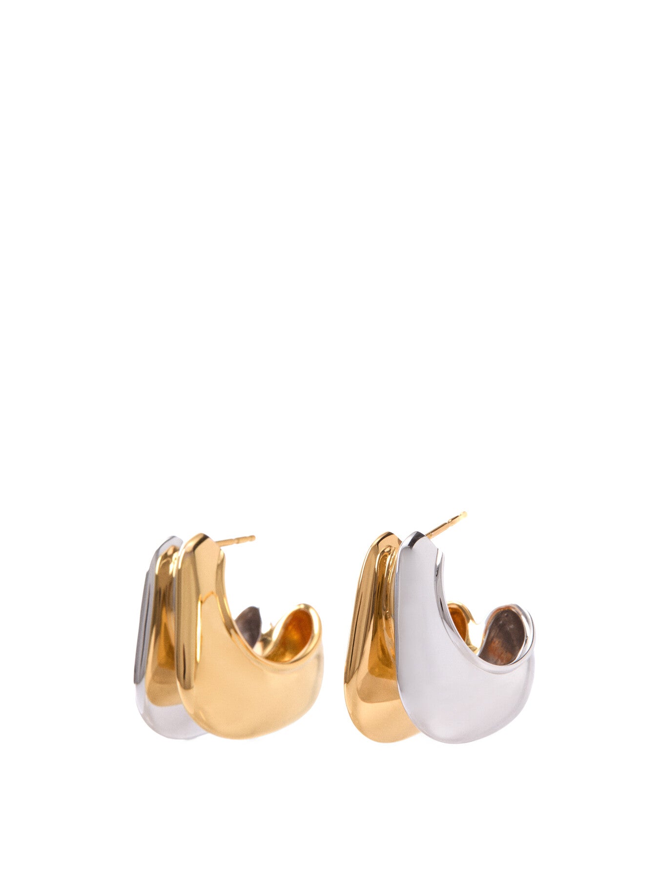 Mixed Metal Double Hoop Earring