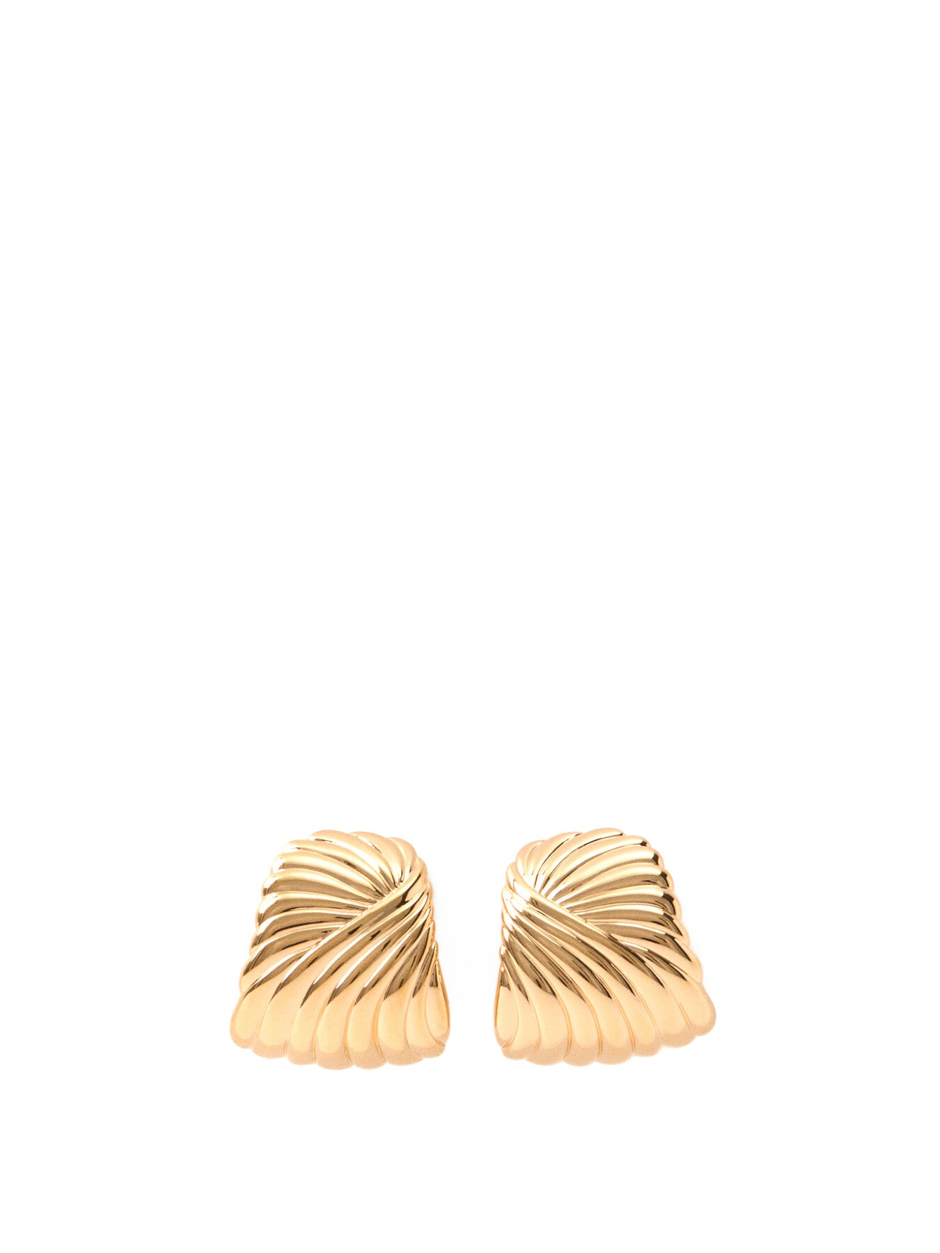 Wavy Ridge Ripple Oversized Stud Earrings