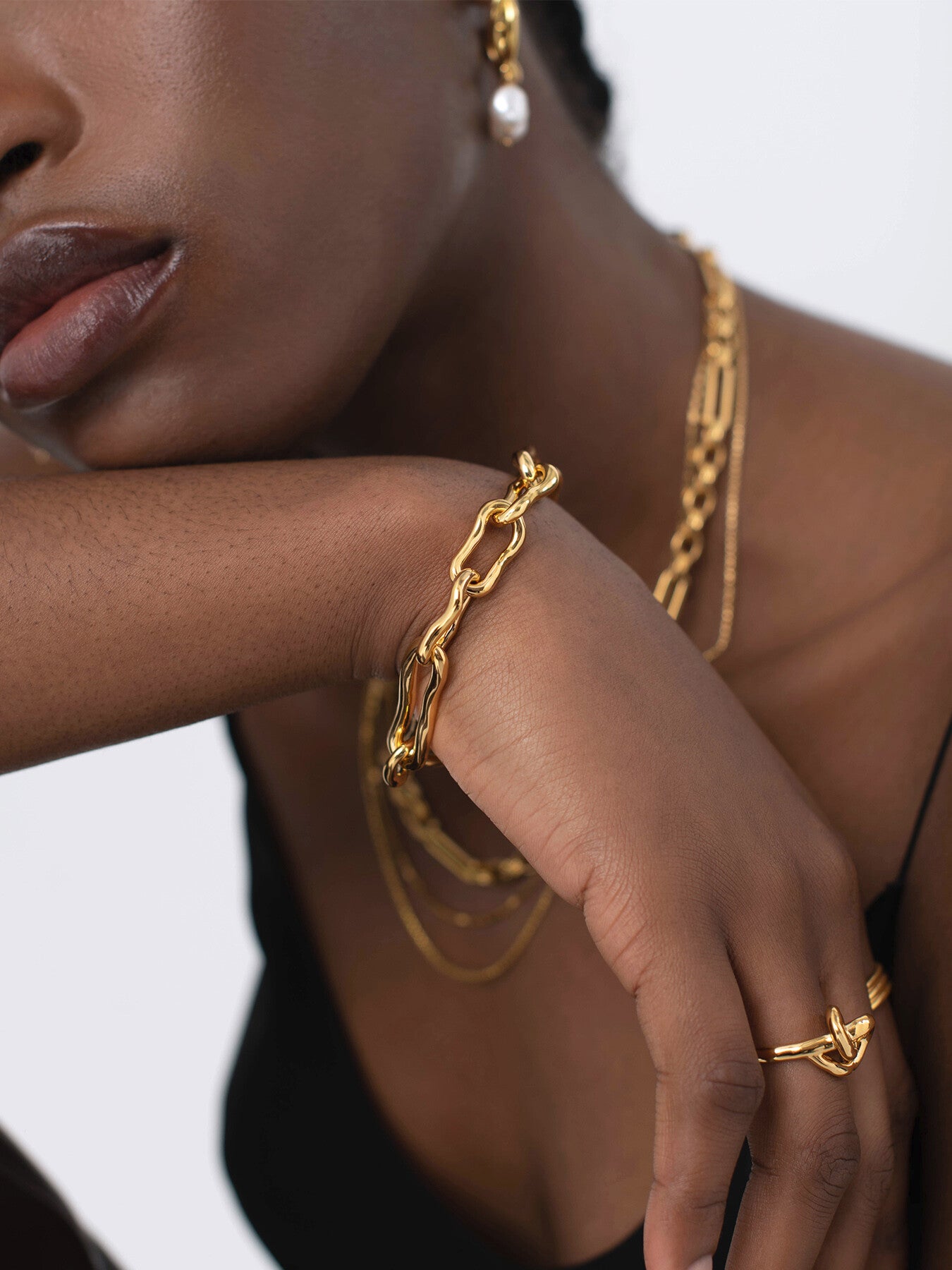 Molten Twisted Infinity Chain Bracelet