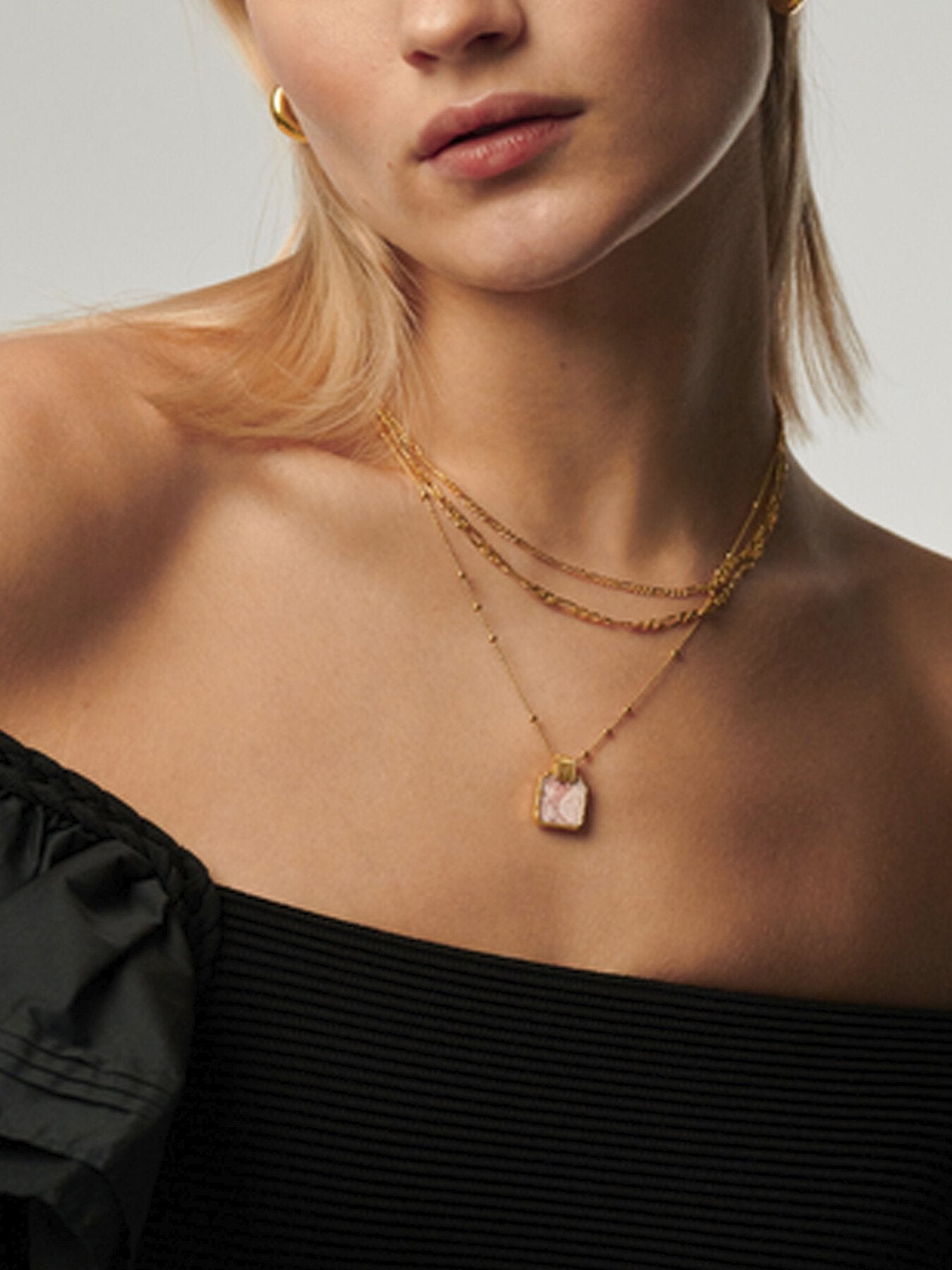 Rhodochrosite Lena Charm Necklace