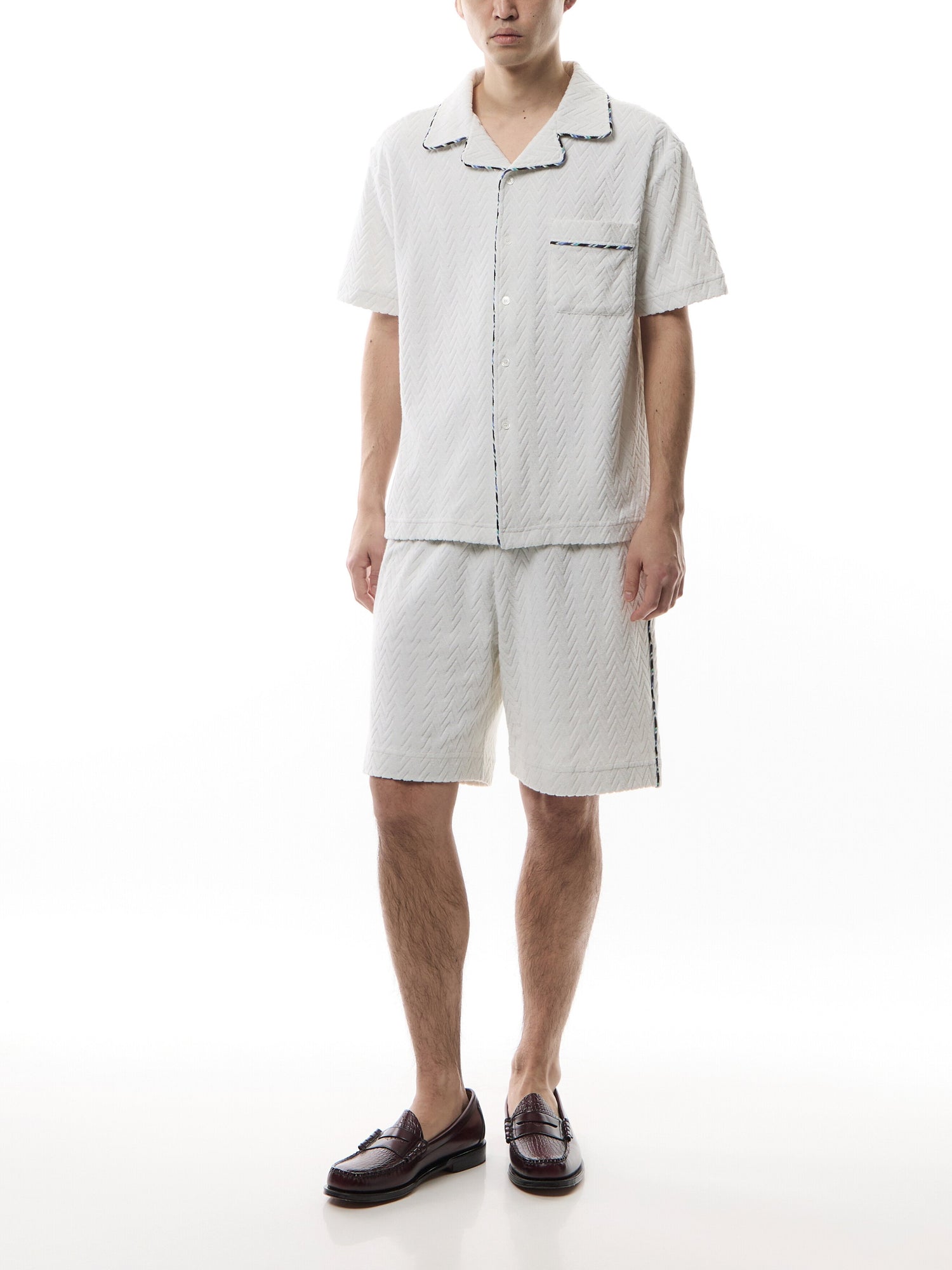 Jacquard Terry Chevron Short Sleeve Shirt