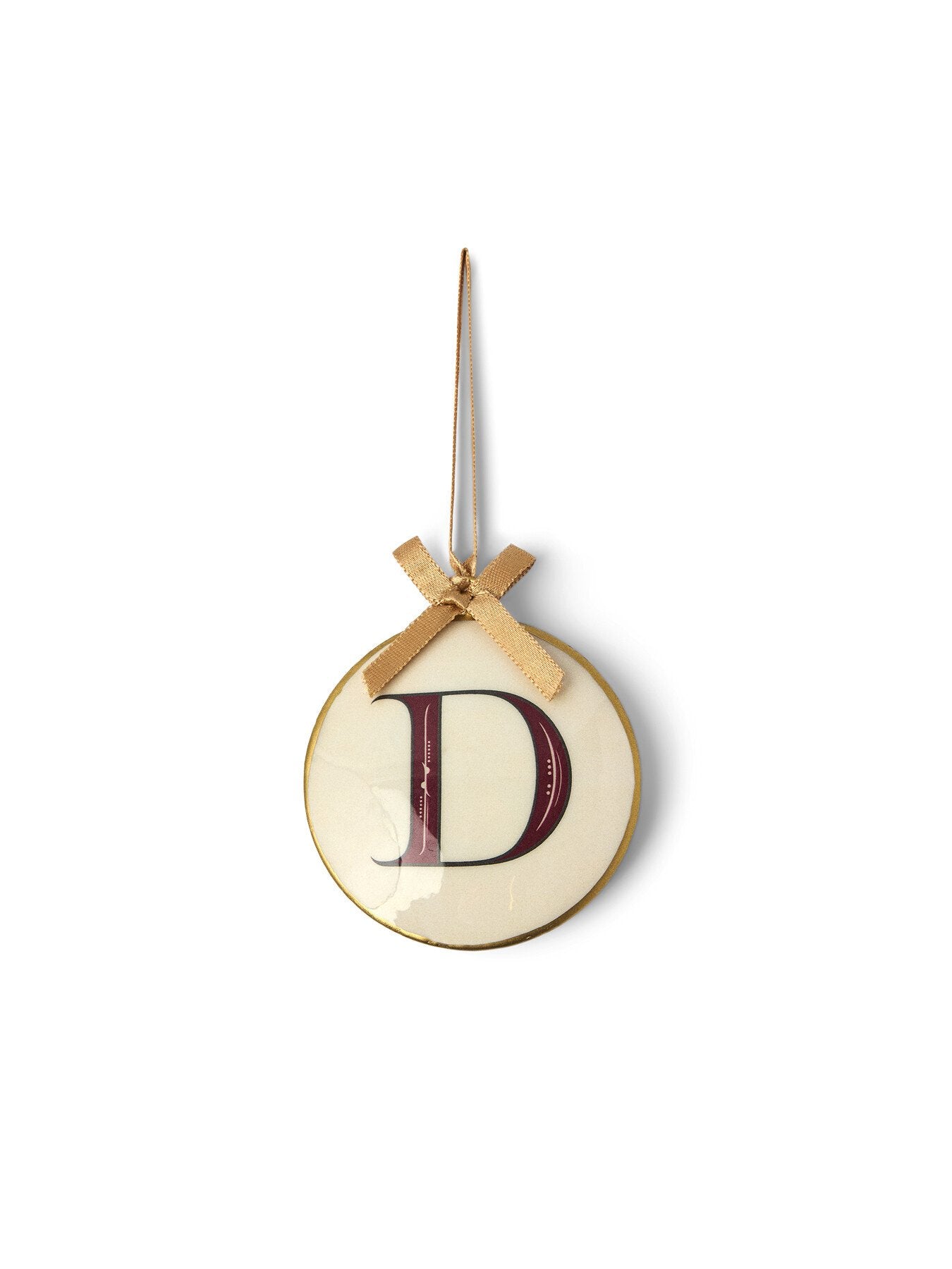Enamel Round Alphabet Letter Bauble