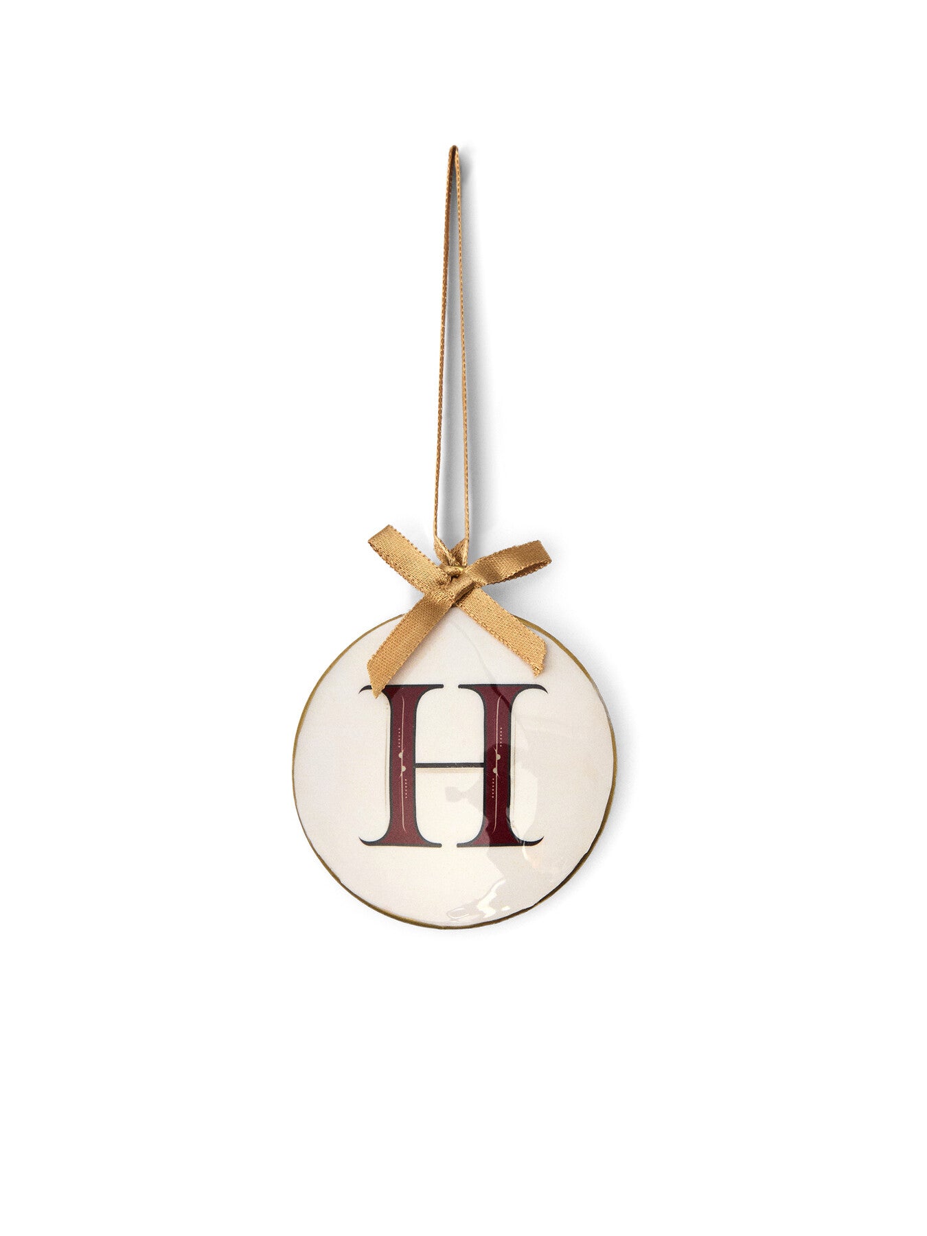 Enamel Round Alphabet Letter Bauble