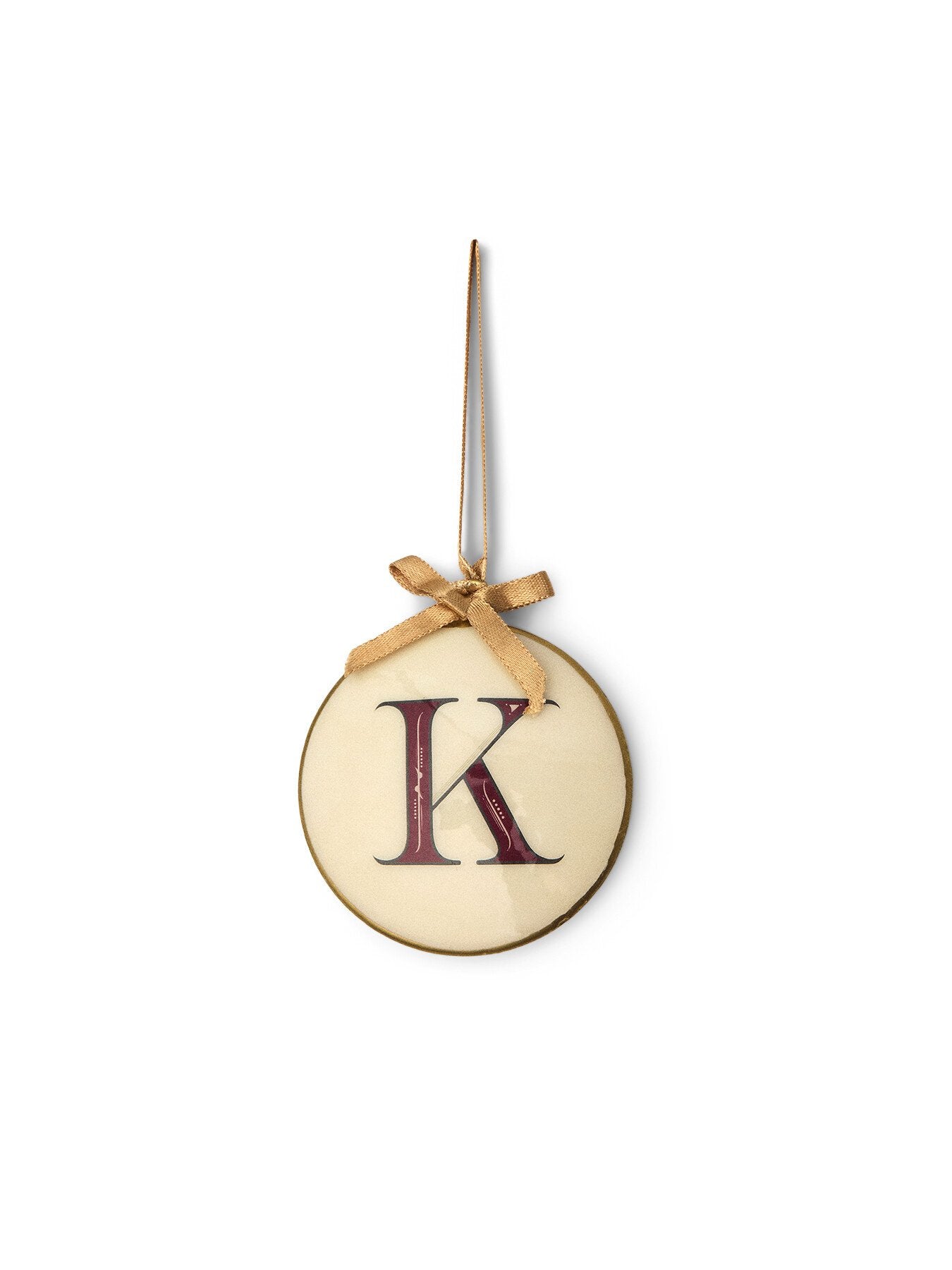 Enamel Round Alphabet Letter Bauble