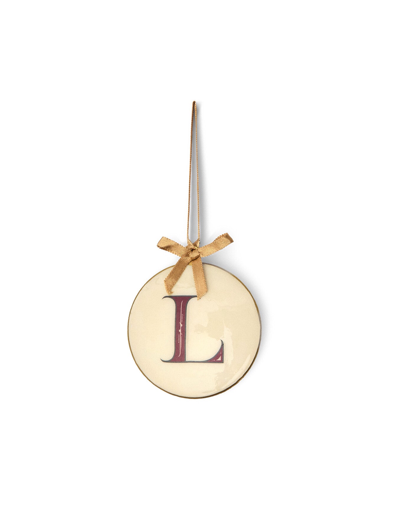 Enamel Round Alphabet Letter Bauble