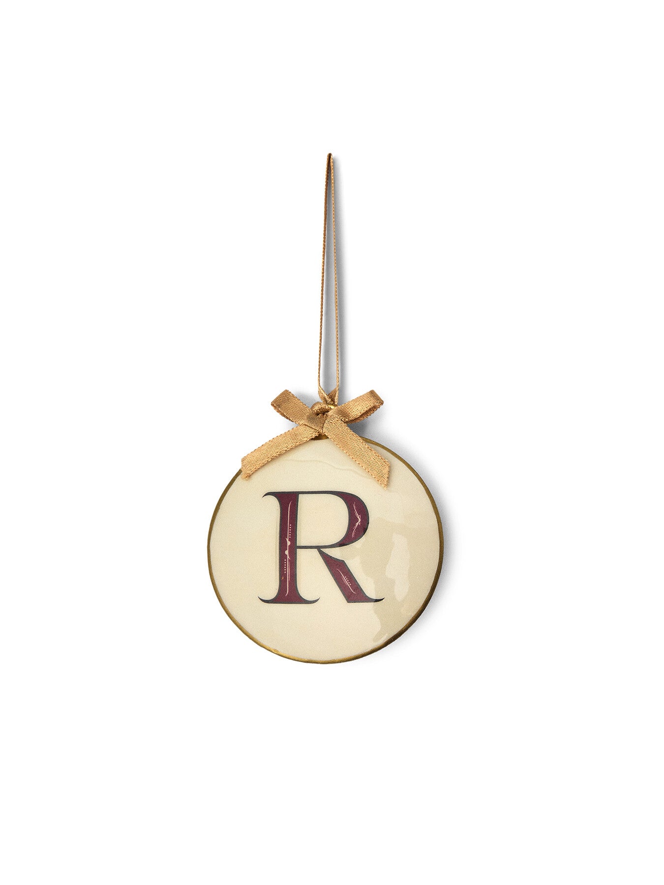Enamel Round Alphabet Letter Bauble