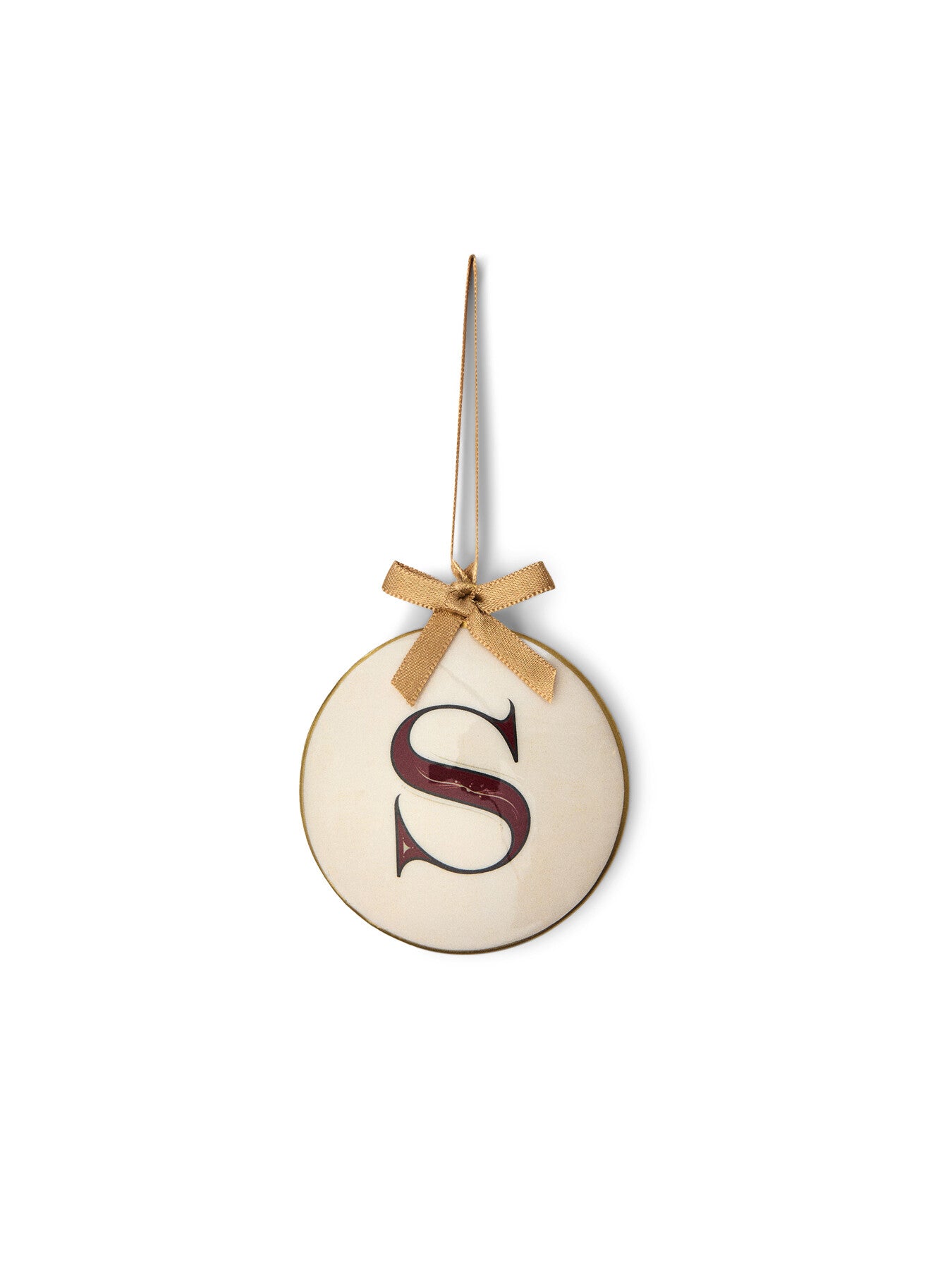 Enamel Round Alphabet Letter Bauble