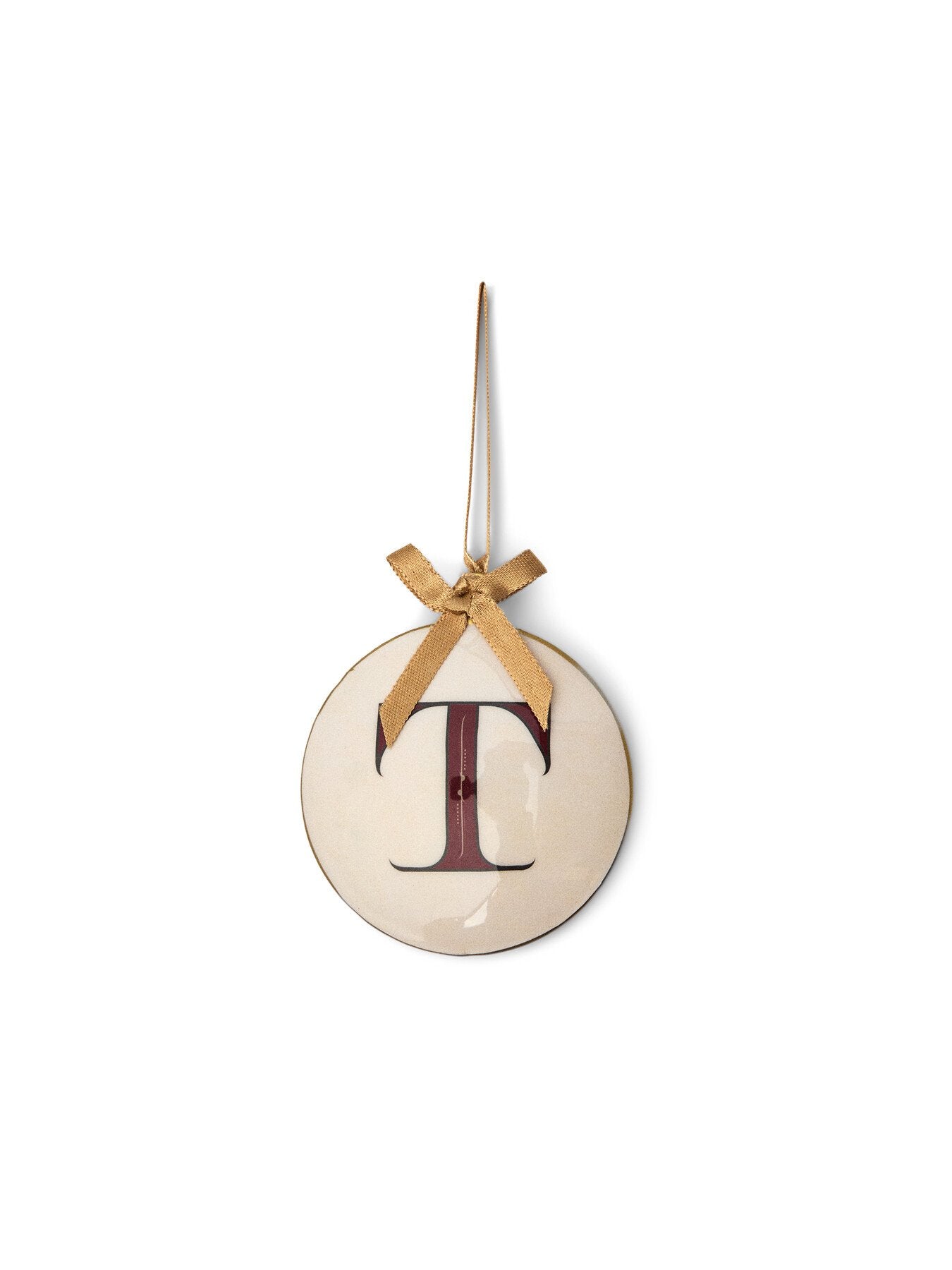 Enamel Round Alphabet Letter Bauble