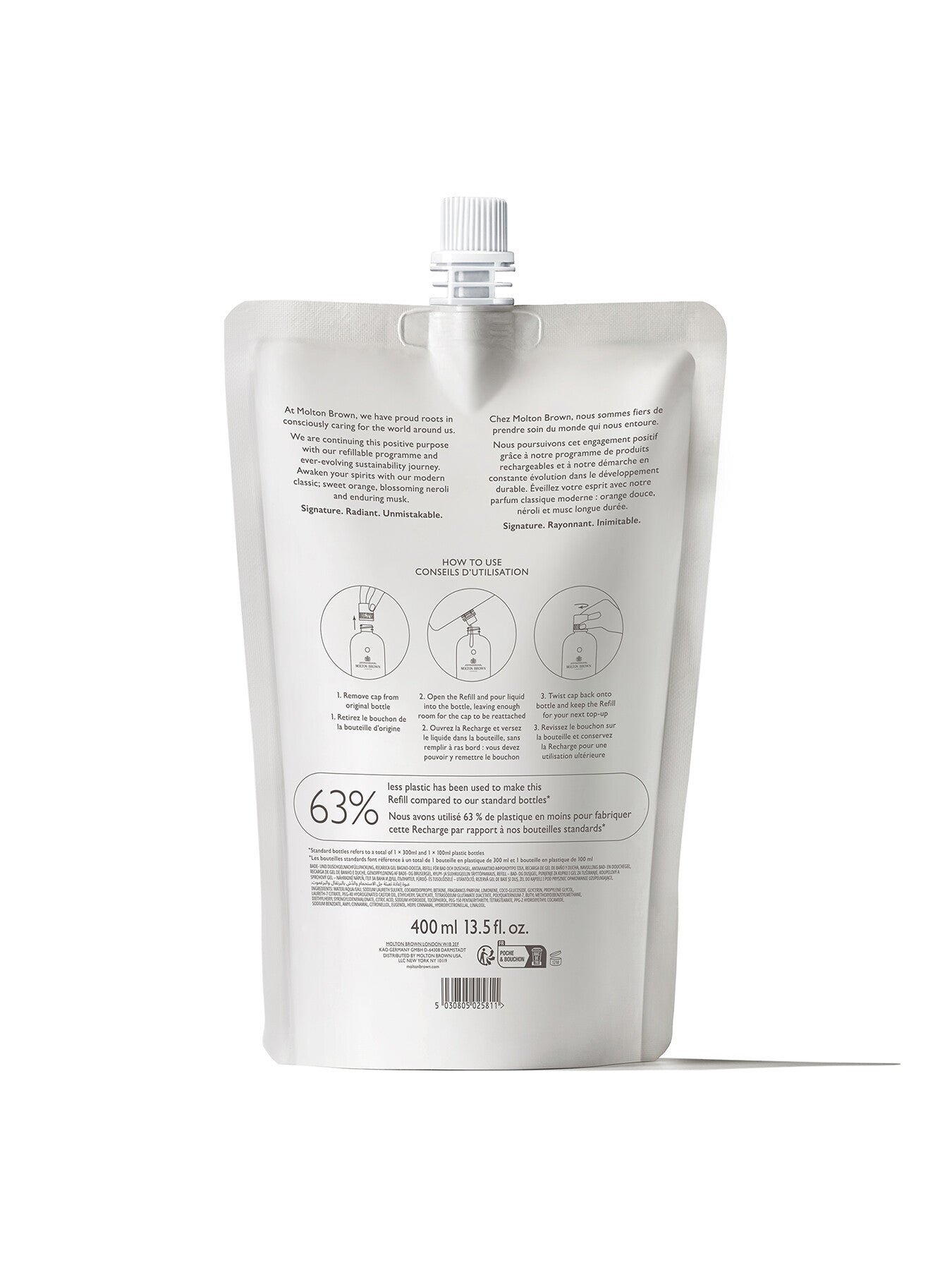 Orange Bergamot Bath Shower Gel Refill 400ml