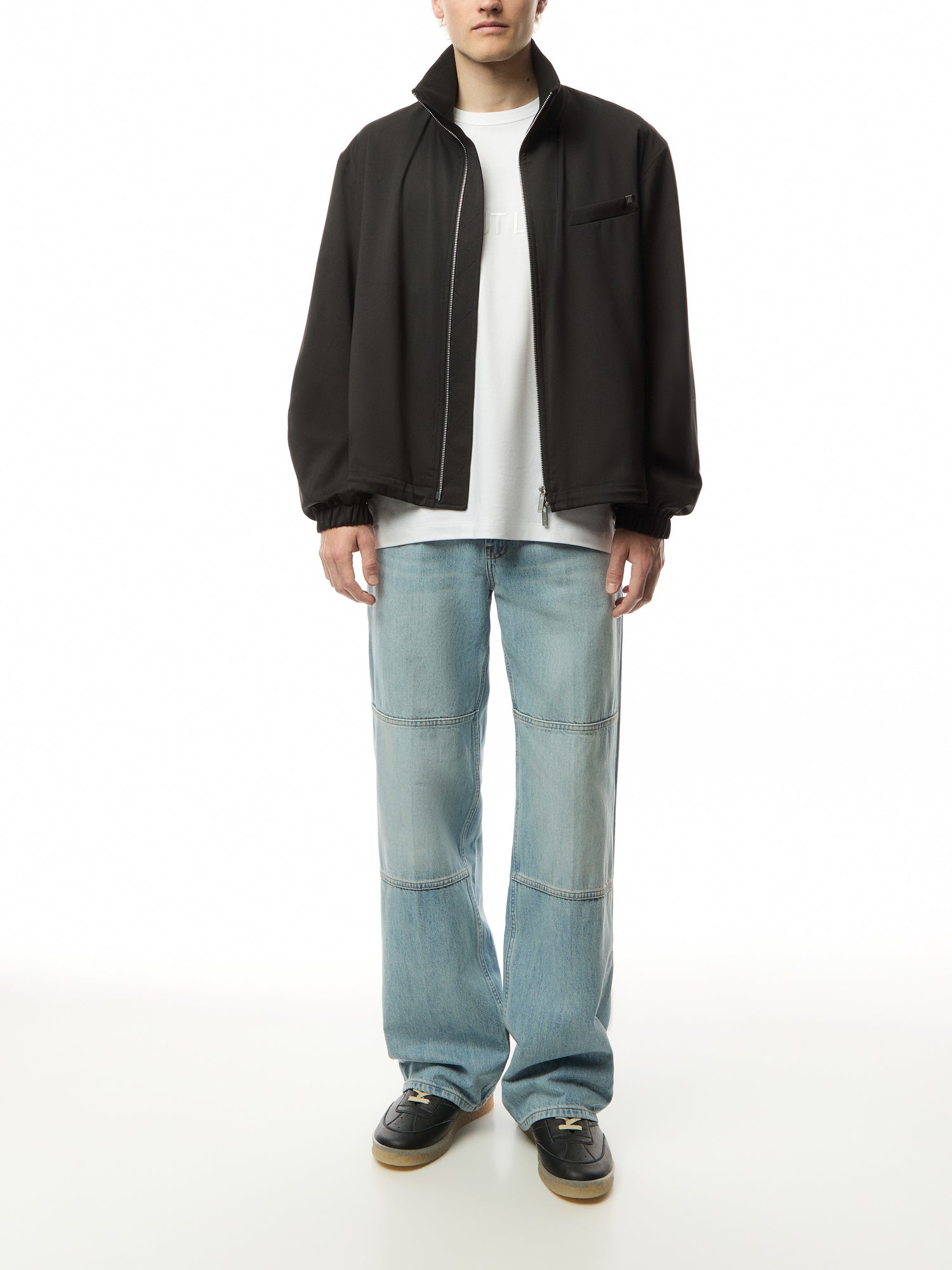 Relaxed Wool Bomber Jacket