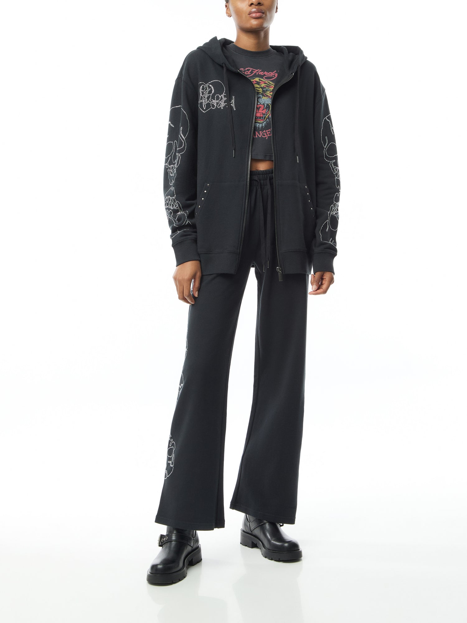 Crystal Skull Relaxed Zip Thru Hoodie
