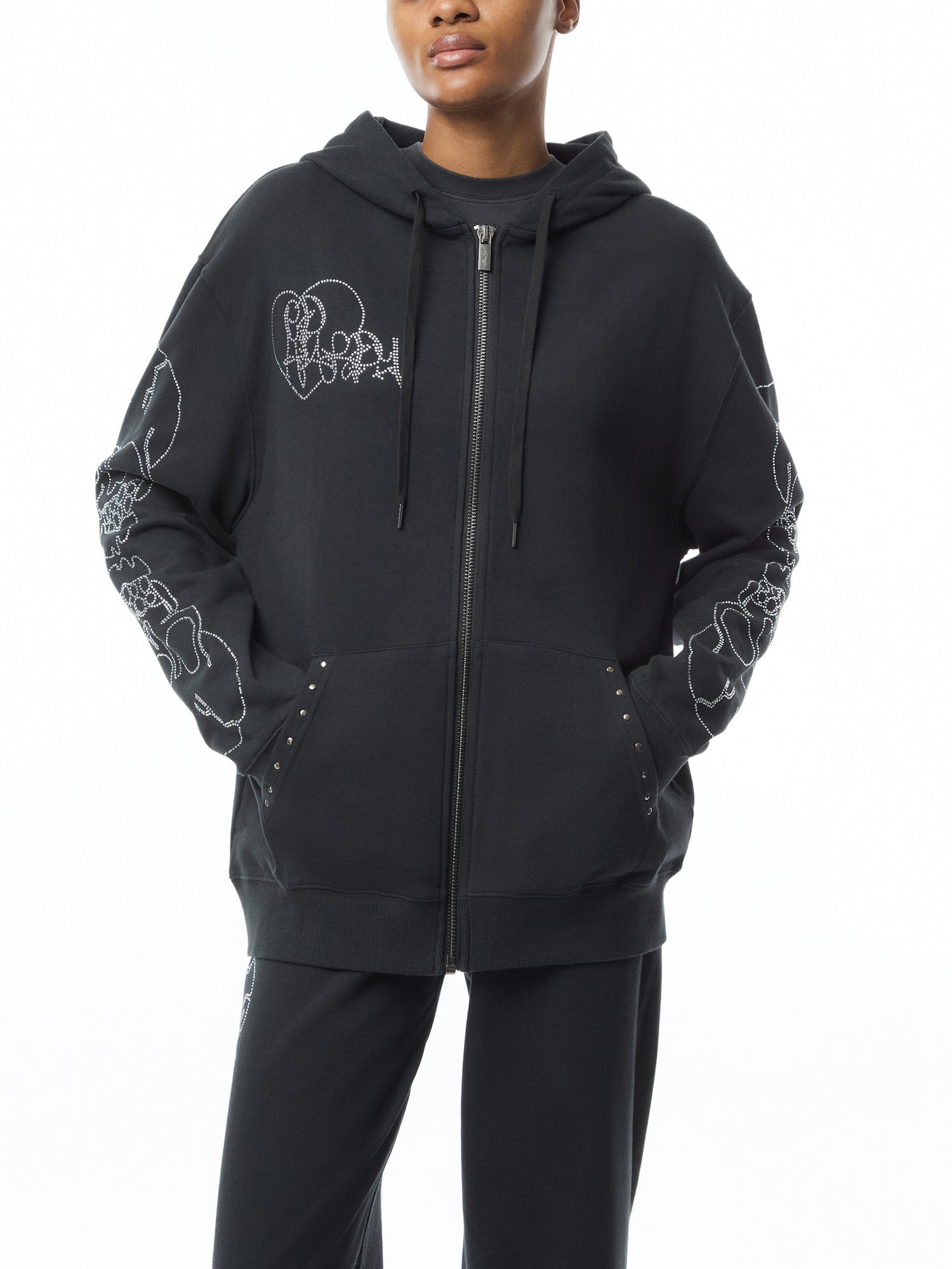 Crystal Skull Relaxed Zip Thru Hoodie
