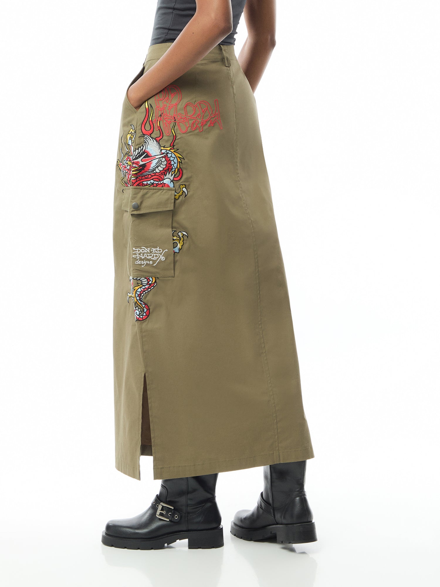 Dragon Flame Long Cargo Skirt