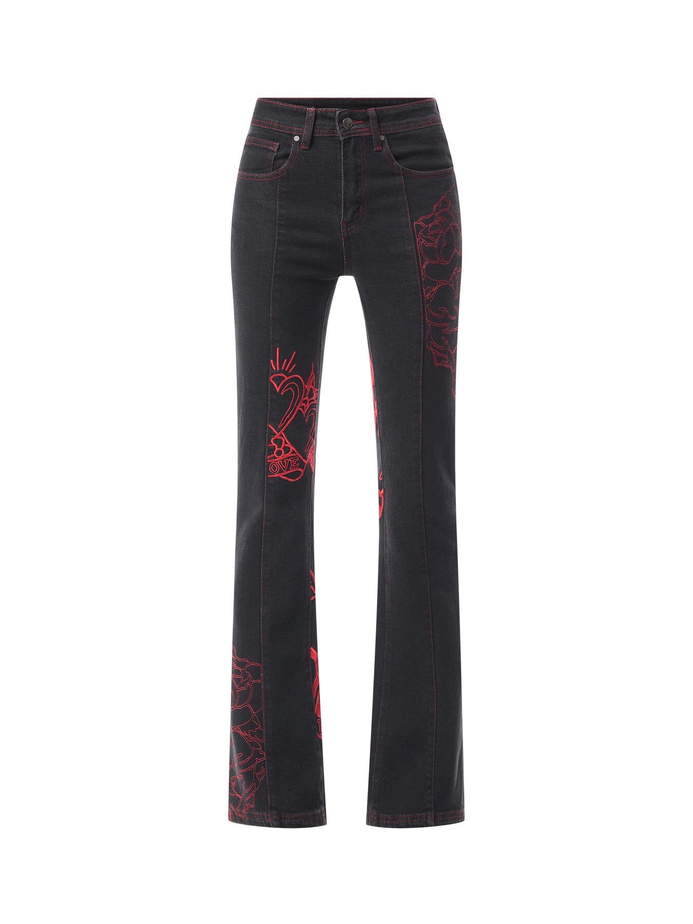 Rouge Hearts Flared Jeans