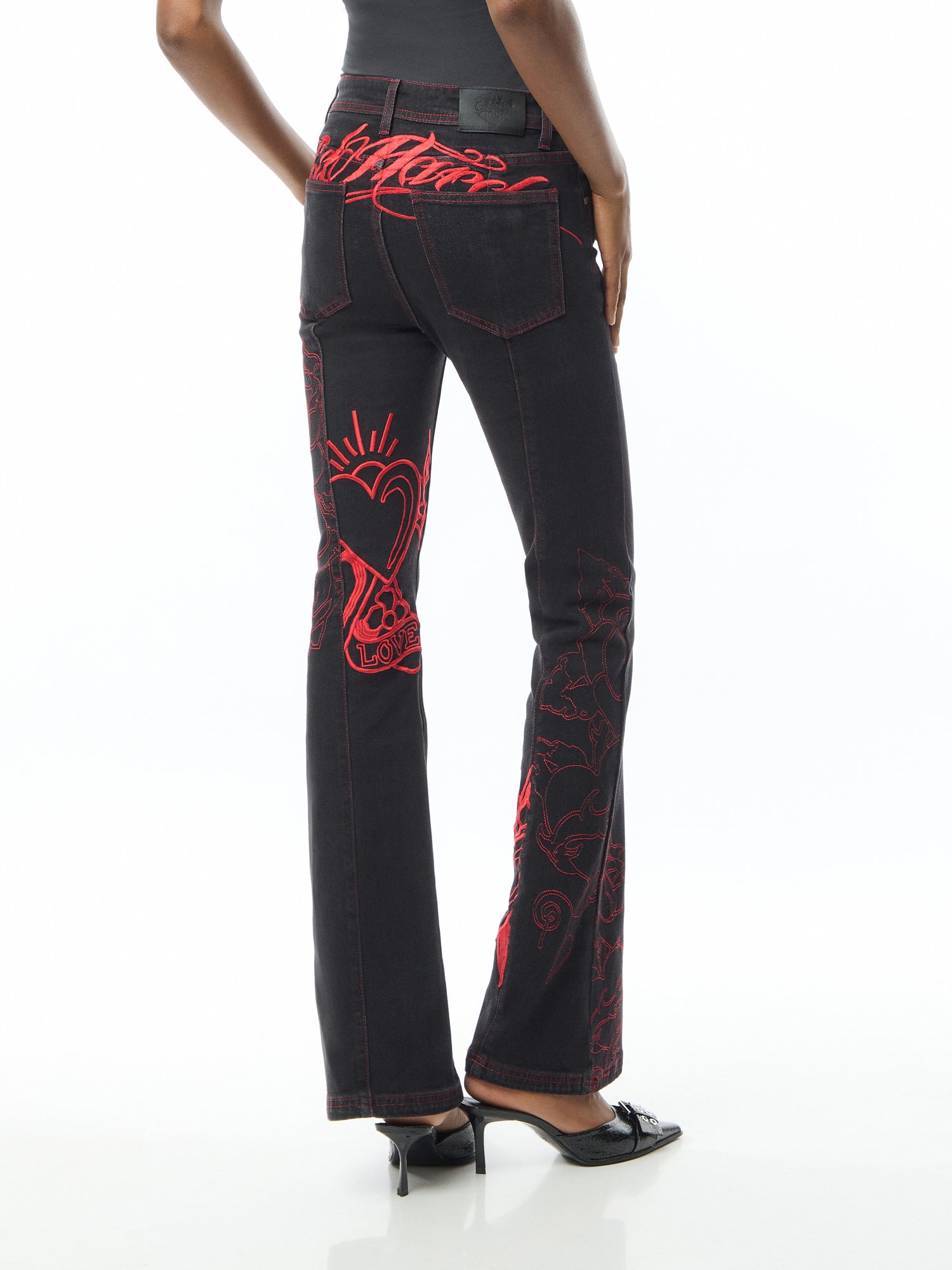 Rouge Hearts Flared Jeans