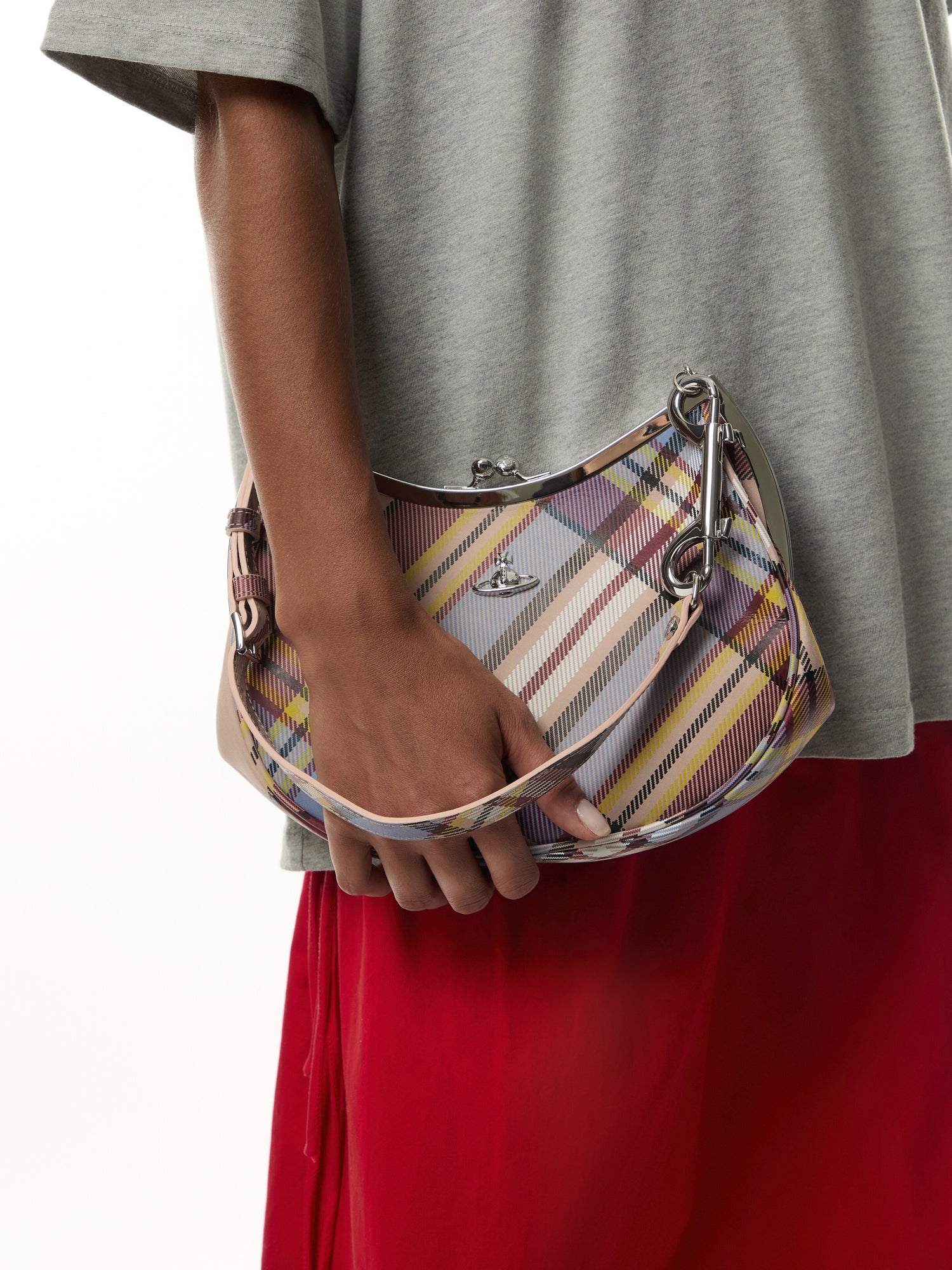 Tartan Charm Frame Purse