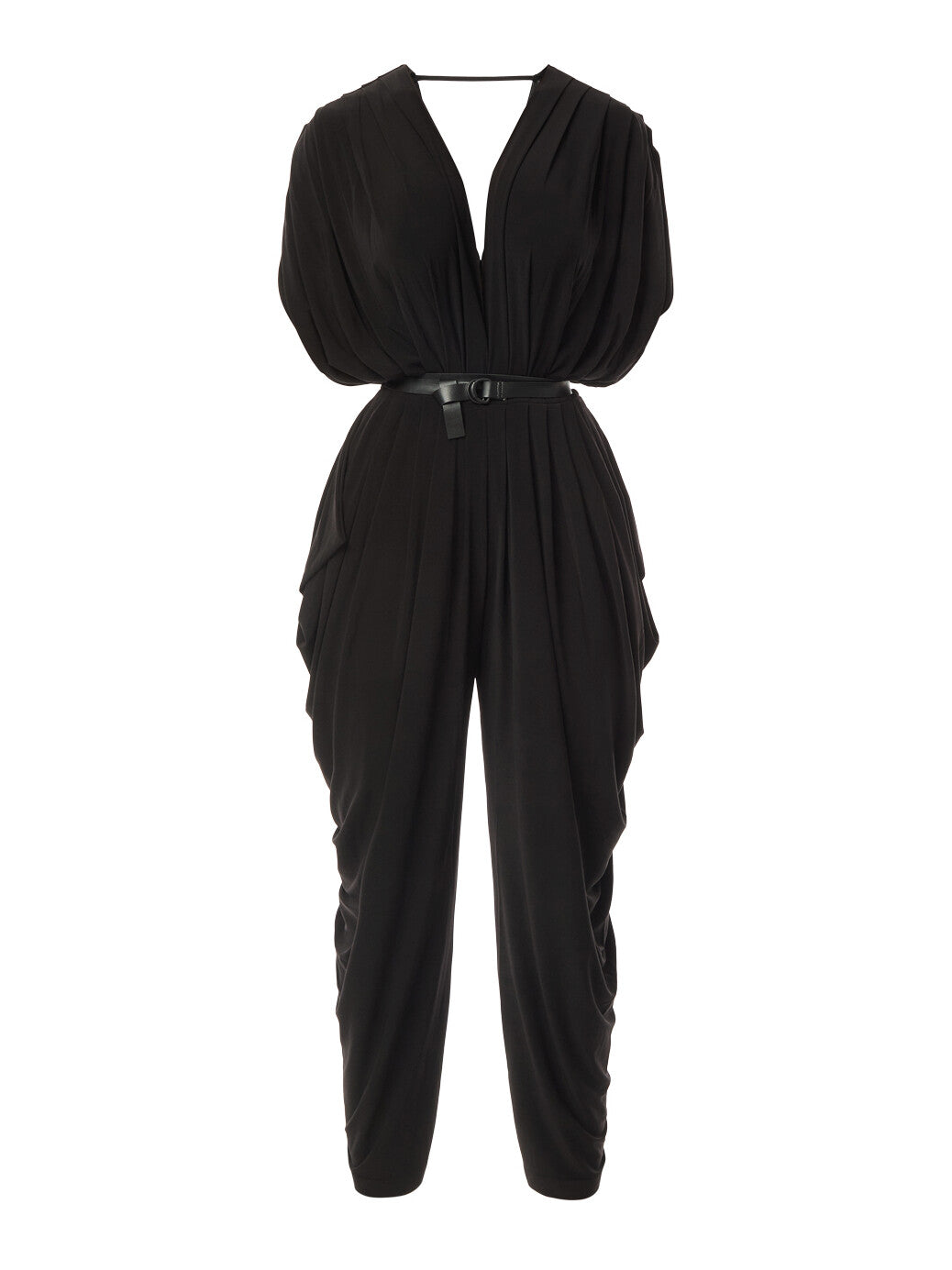Square Sleeve Waterfall Jumpsuit