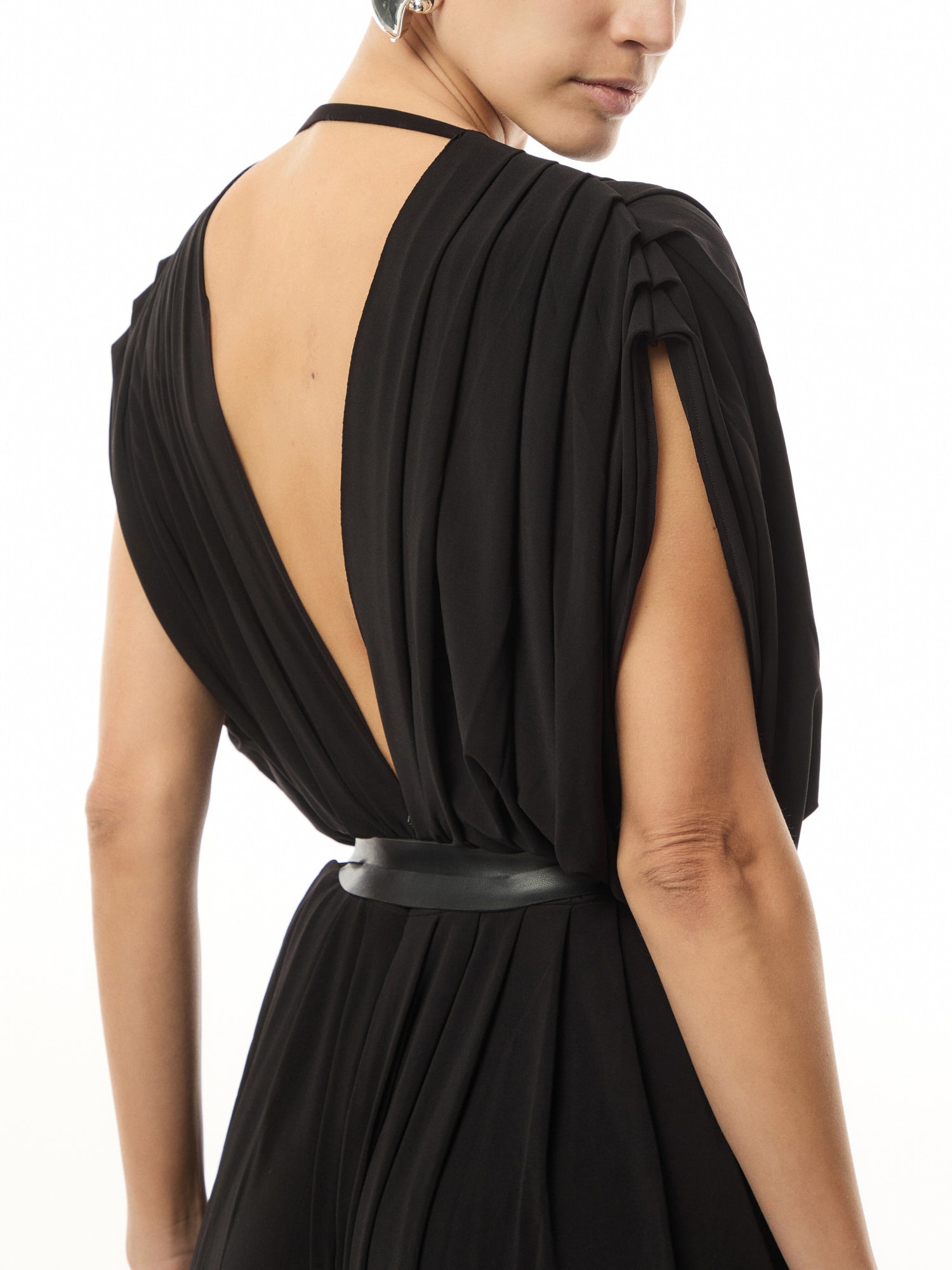 Square Sleeve Waterfall Jumpsuit