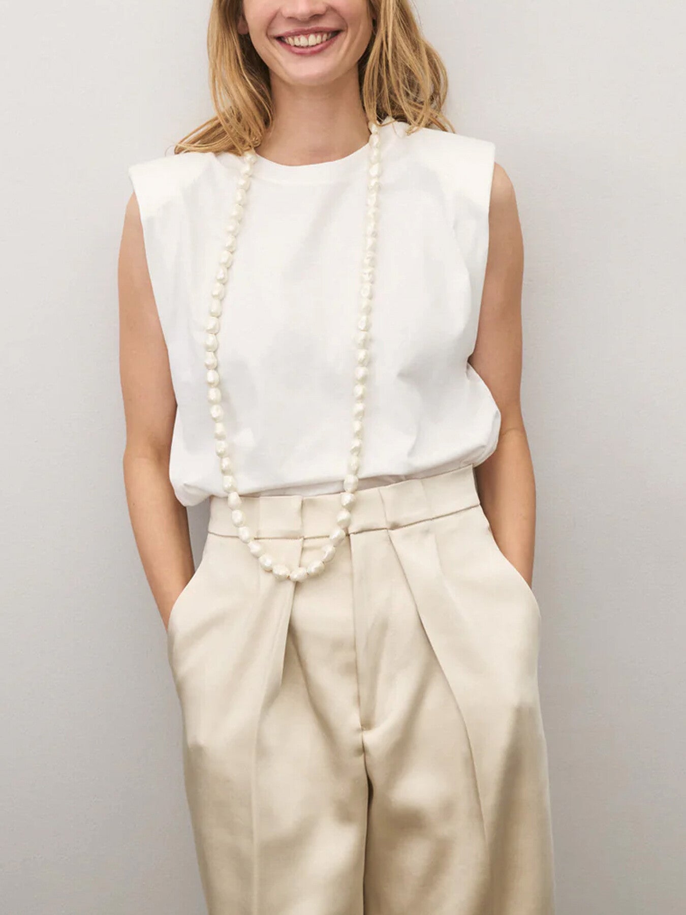 Organic Pearl Long Necklace