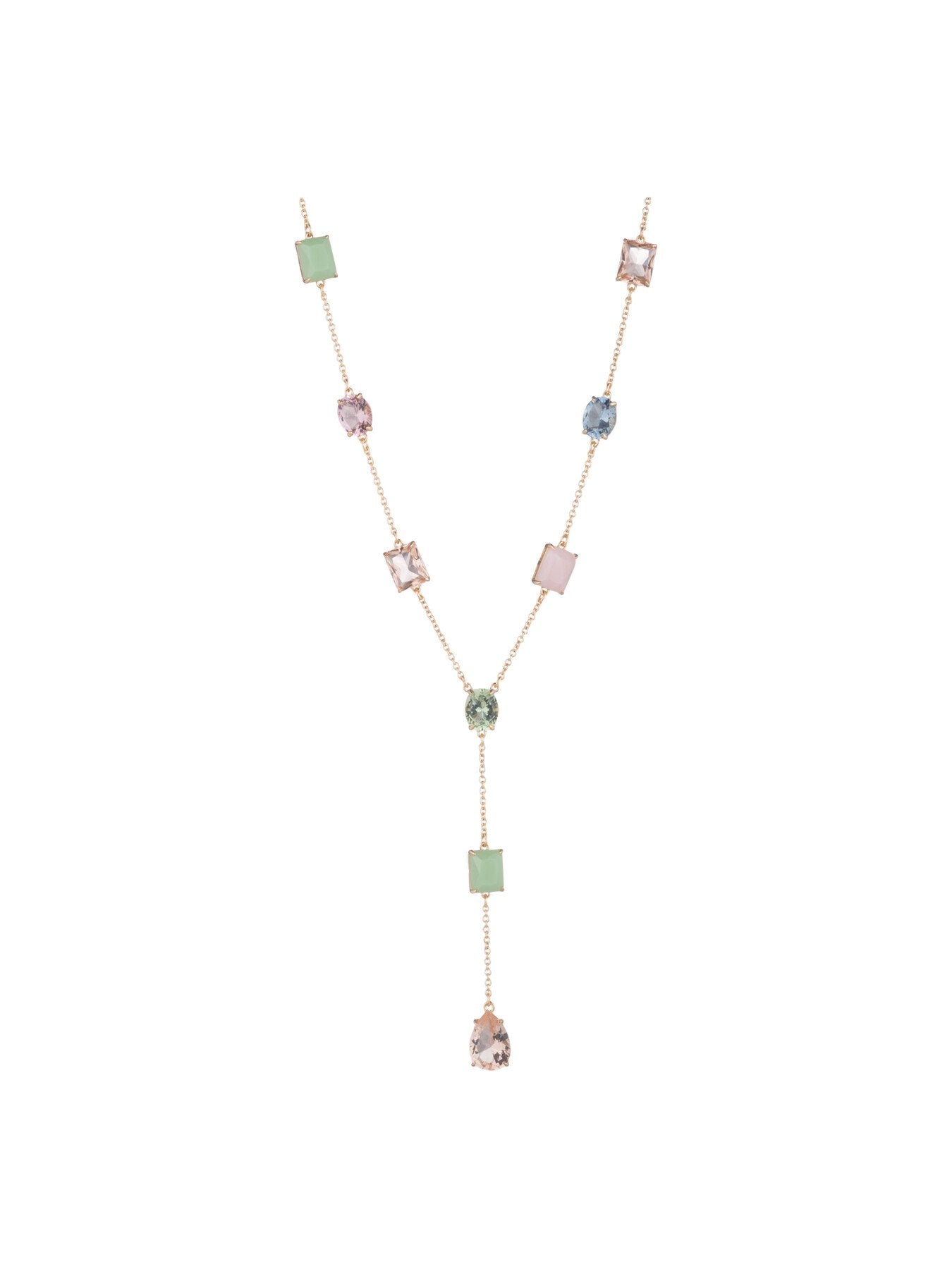 Multi Stone Y Necklace