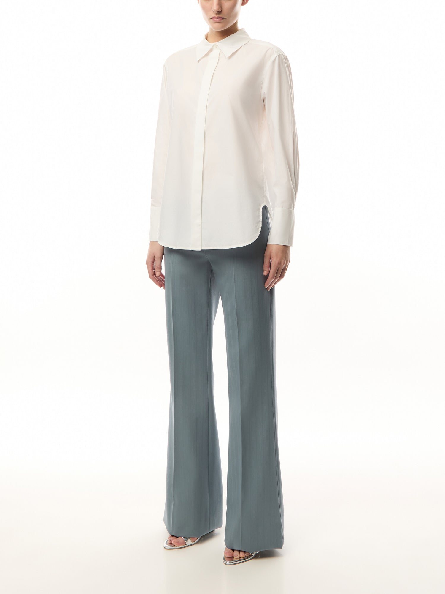 Striped Tailoring Flared Trousers