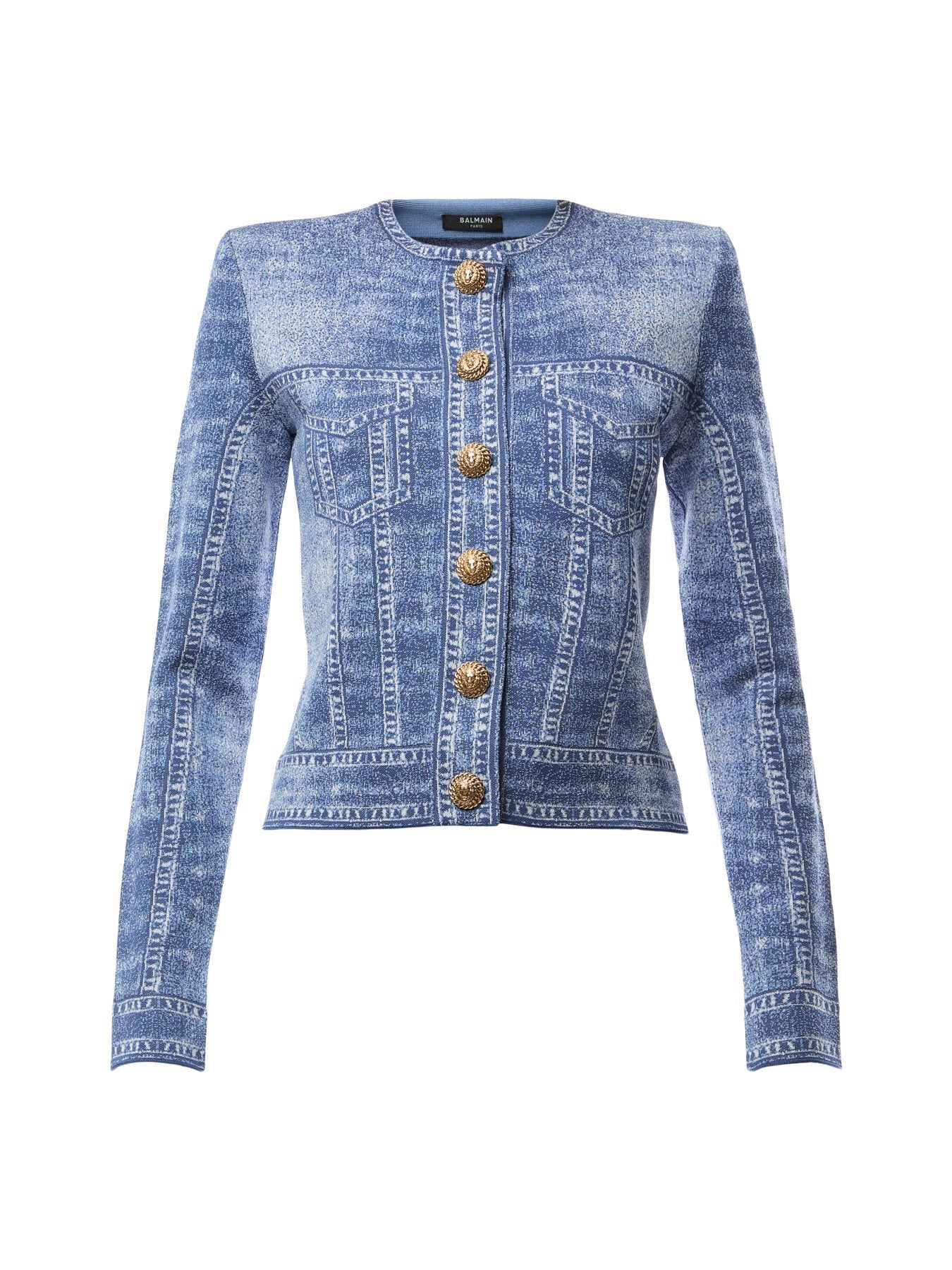 Denim Trompe Loeil Cardigan