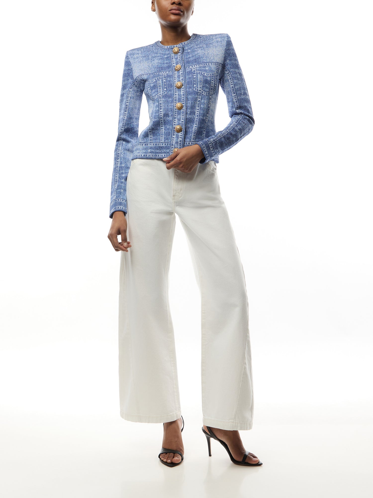 Denim Trompe Loeil Cardigan
