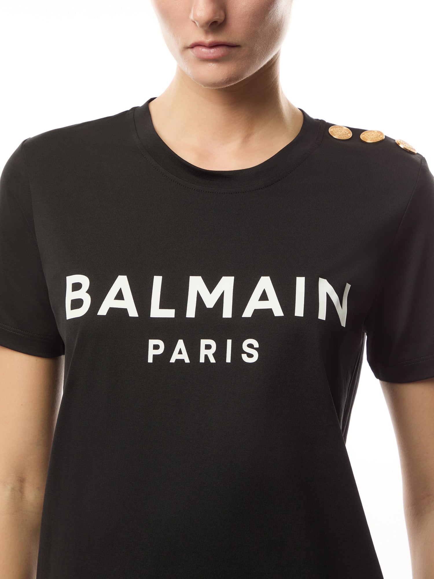 3 Buttons Printed Balmain T-Shirt