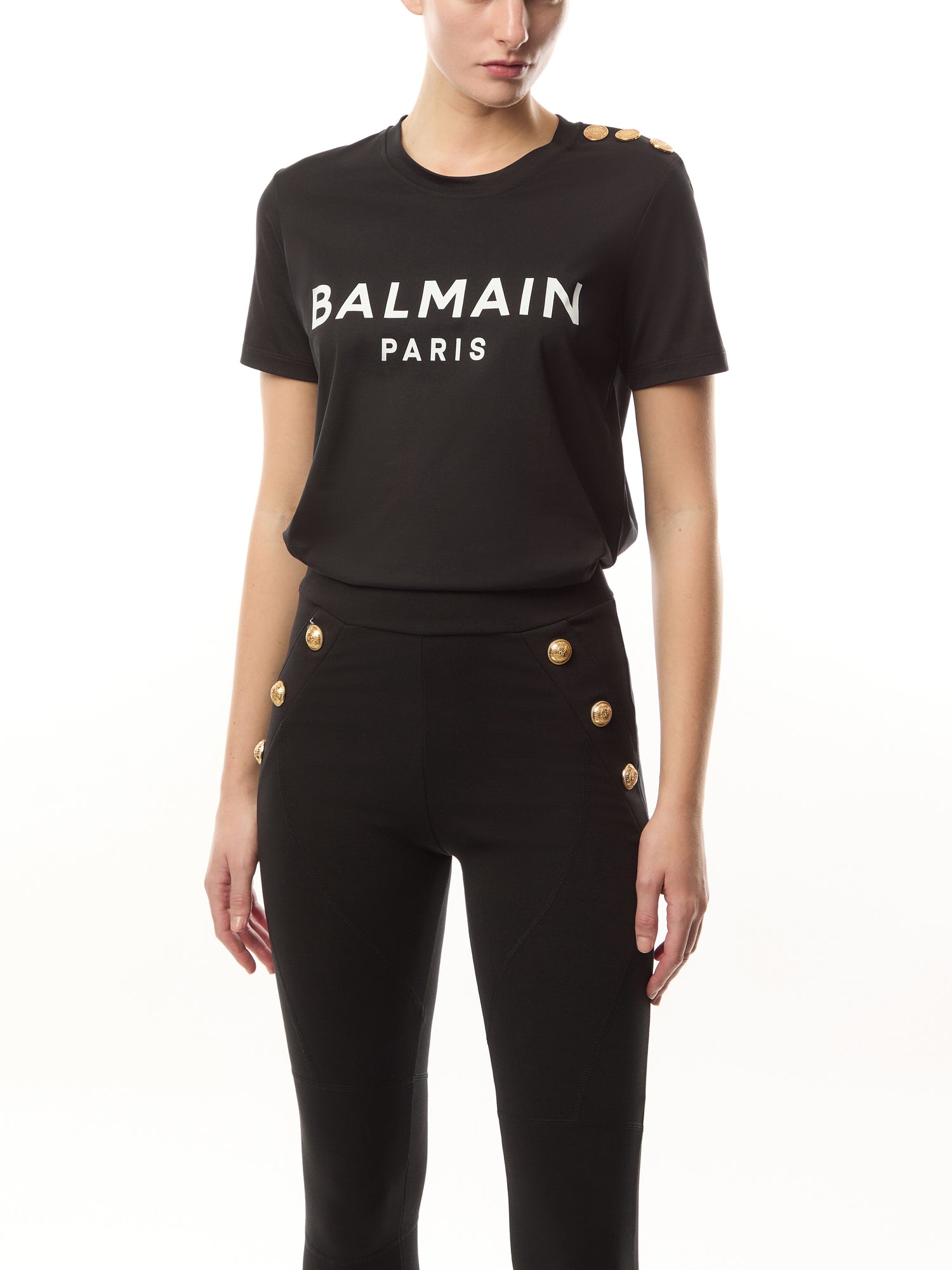 3 Buttons Printed Balmain T-Shirt