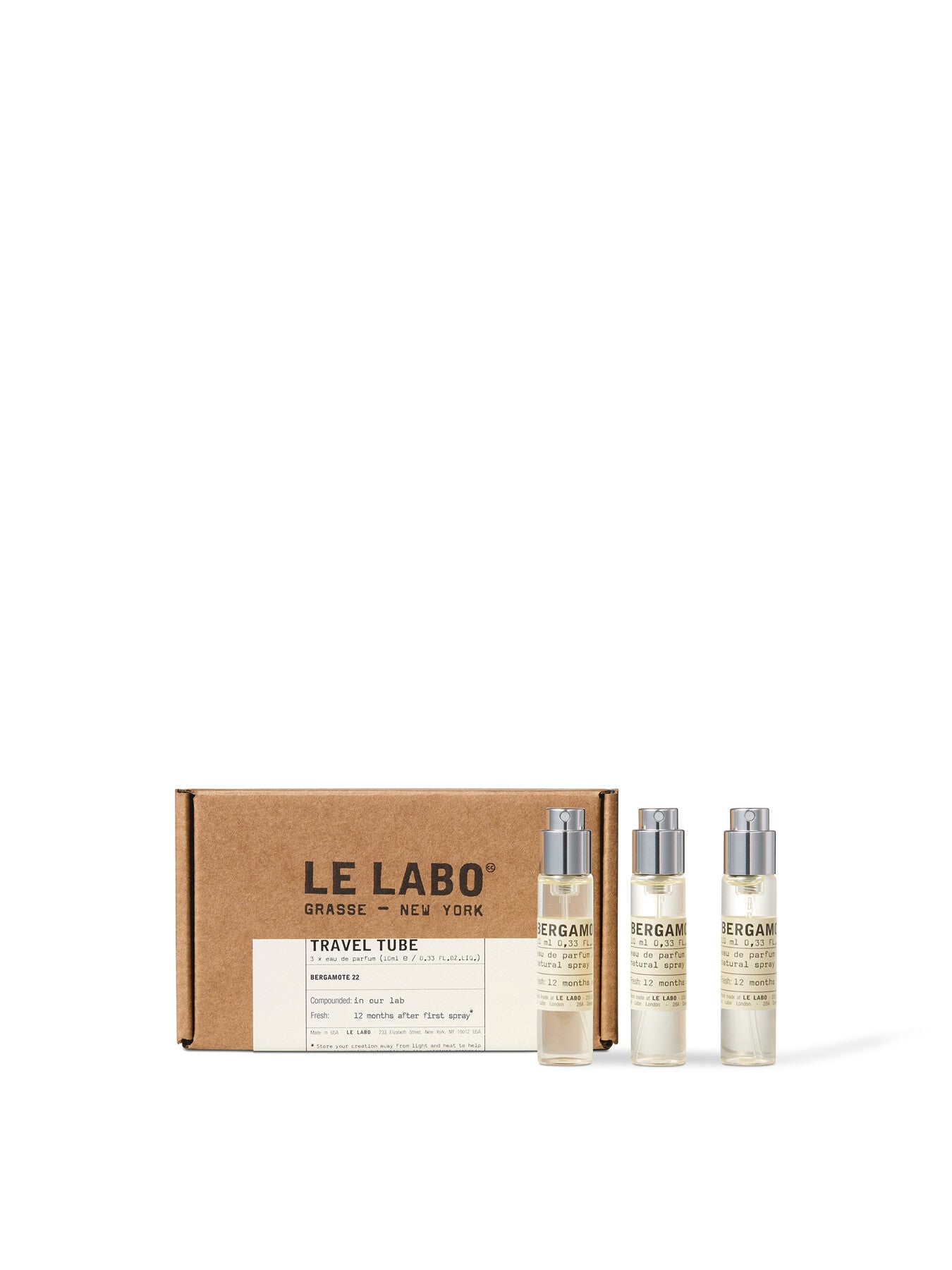 Bergamote 22 Eau de Parfum Travel Tube Refill Set 3 x 10ml