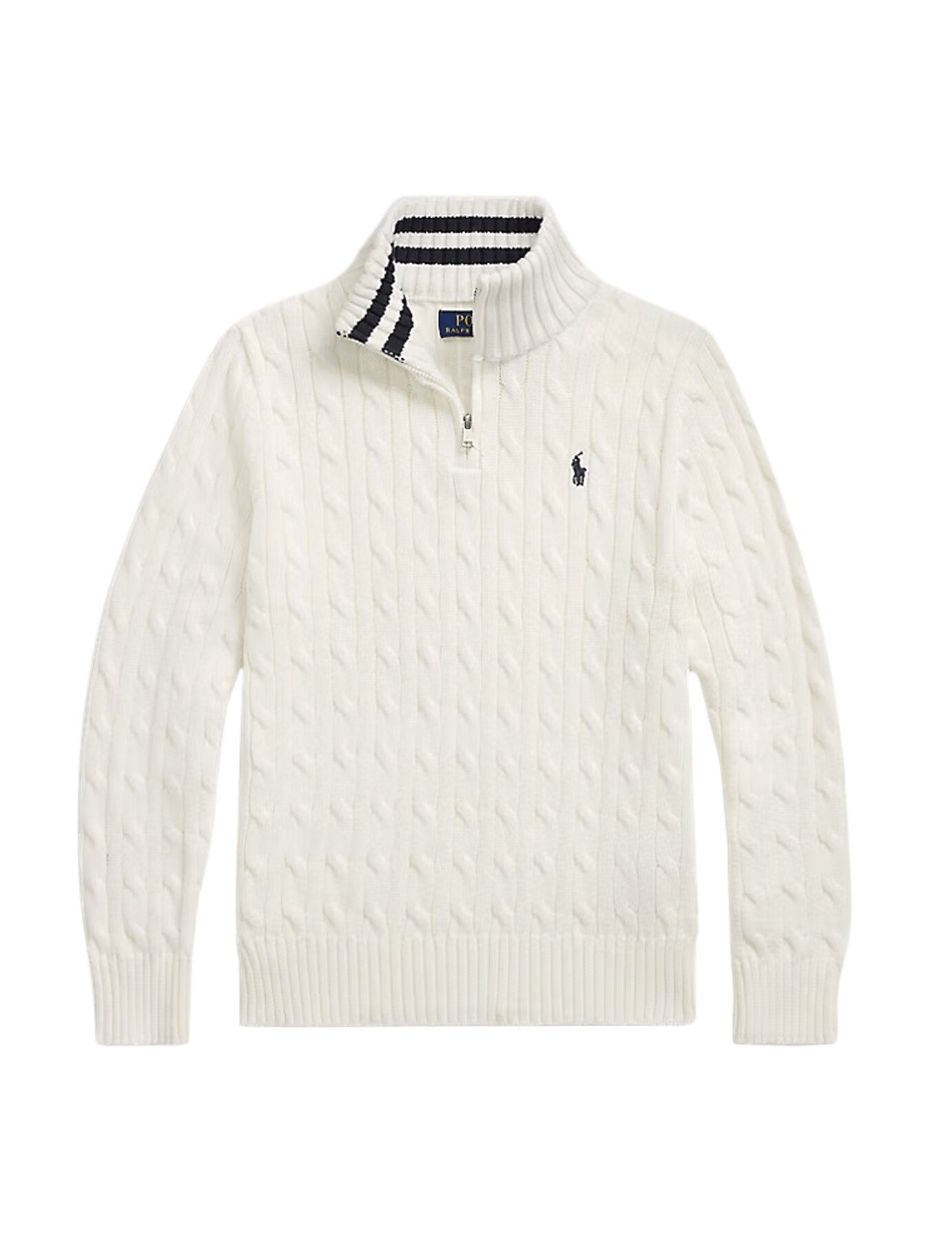 Cable-Knit Cotton Quarter-Zip Sweater