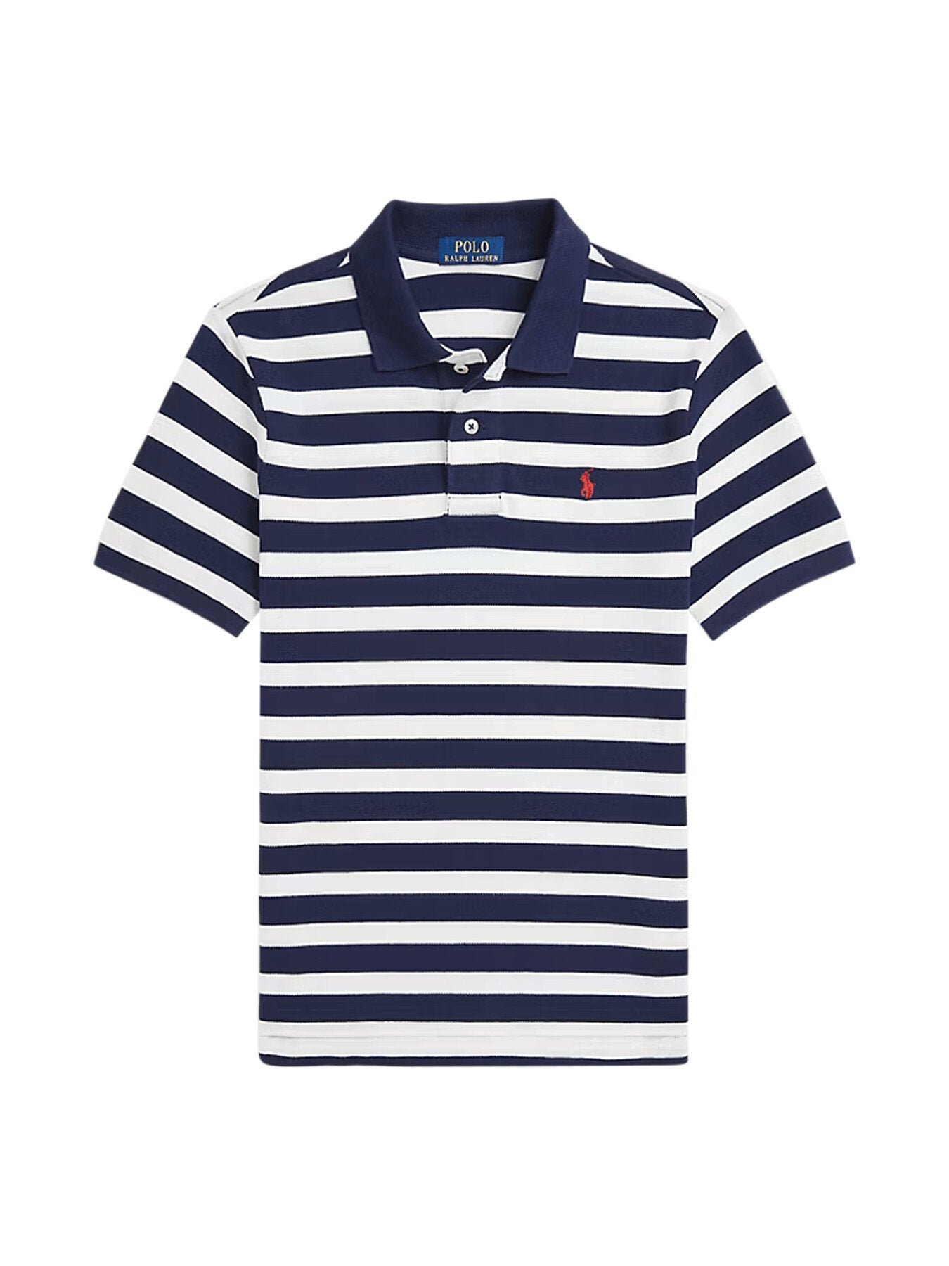 Striped Cotton Mesh Polo Shirt