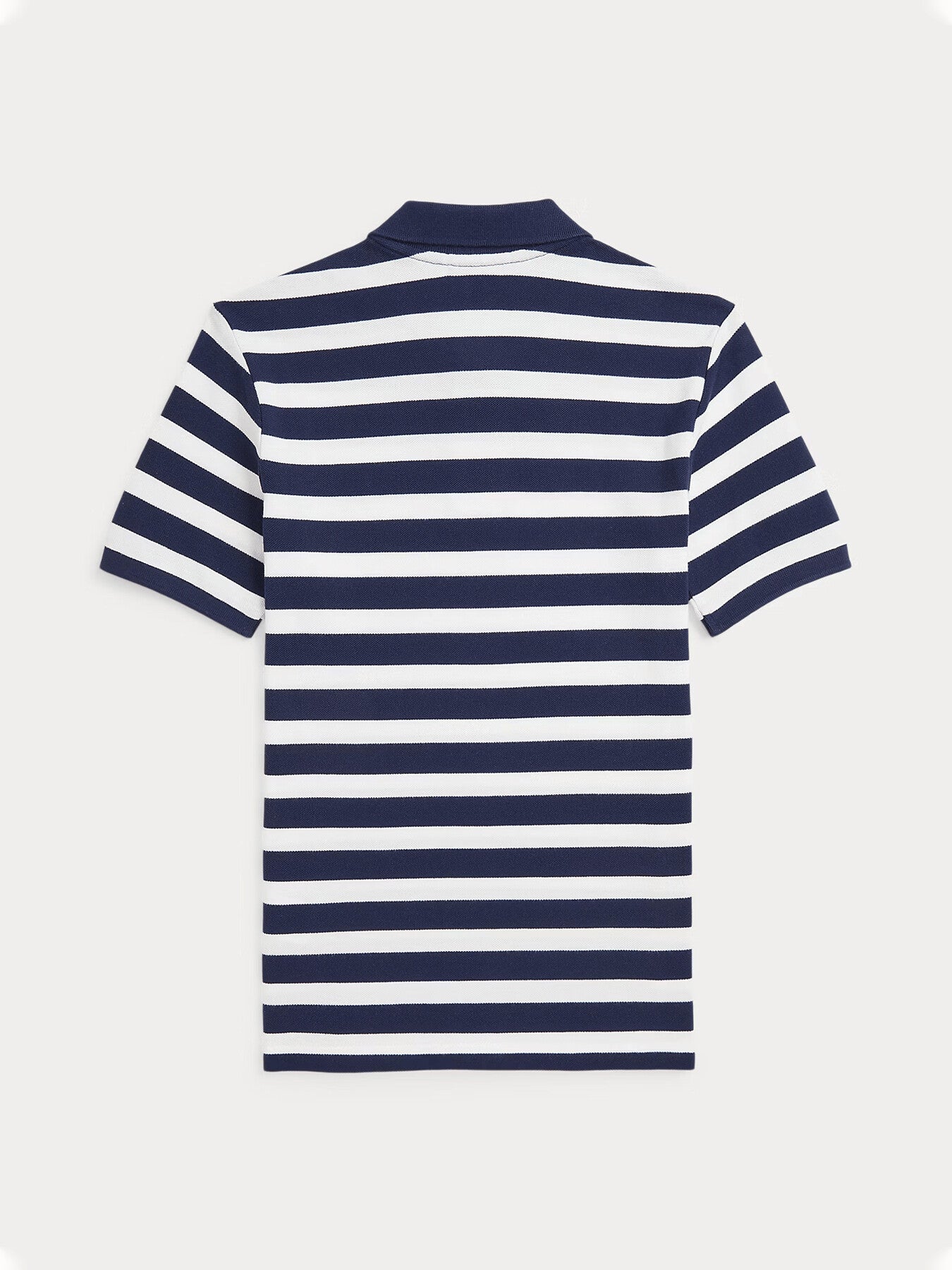 Striped Cotton Mesh Polo Shirt