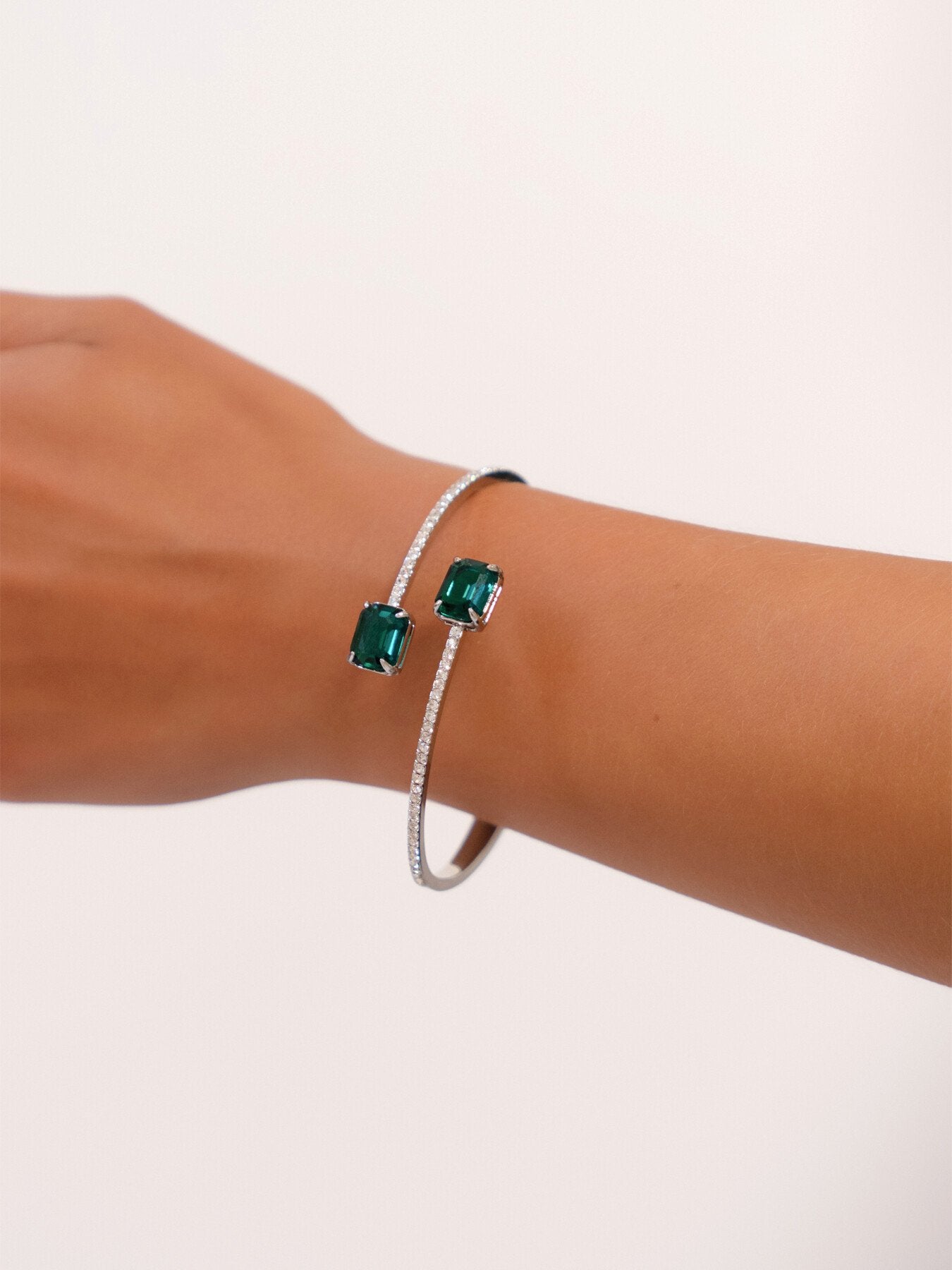 Bypass Stone Cuff Bangle