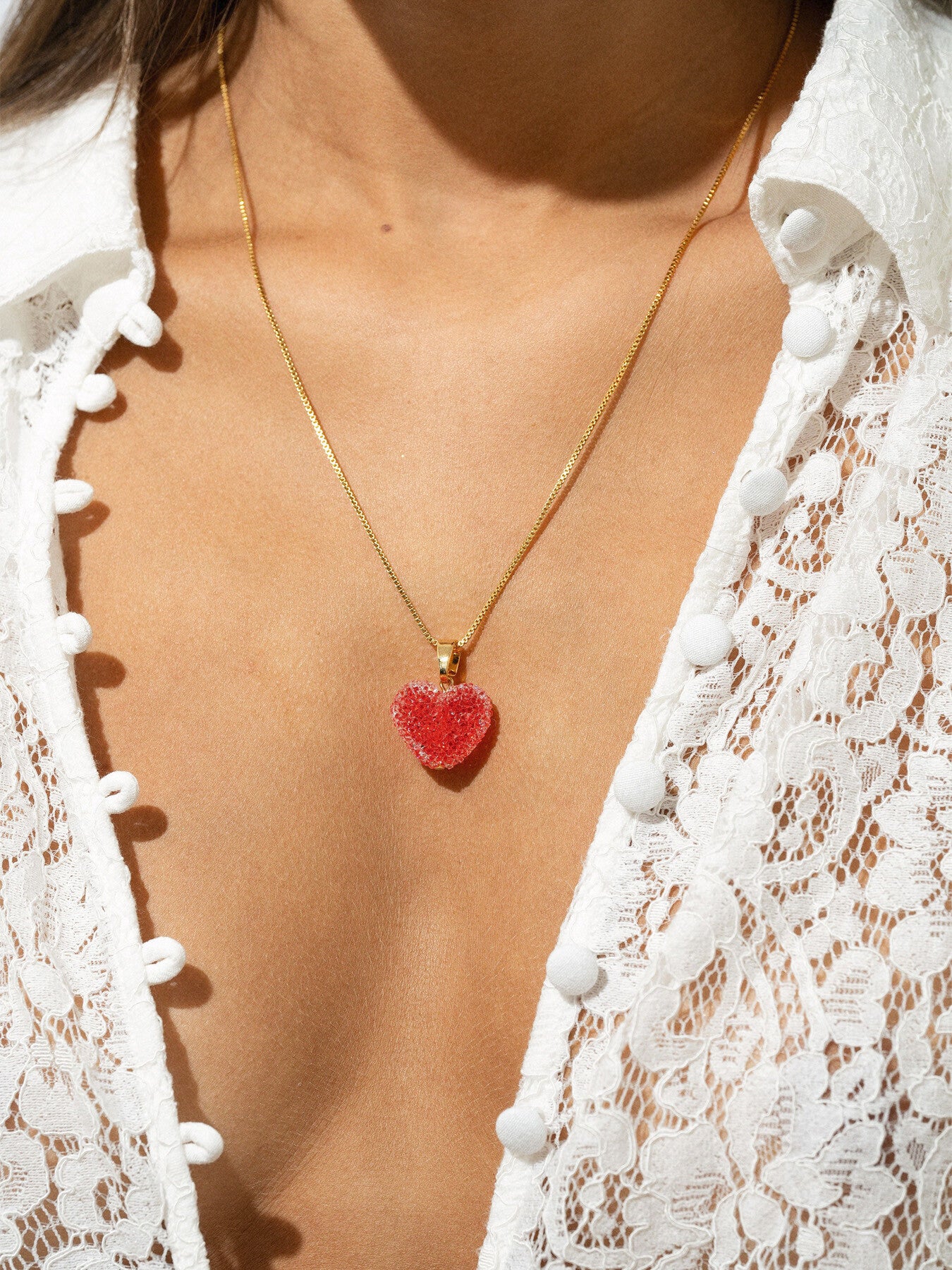 Jelly Heart Pendant Charm