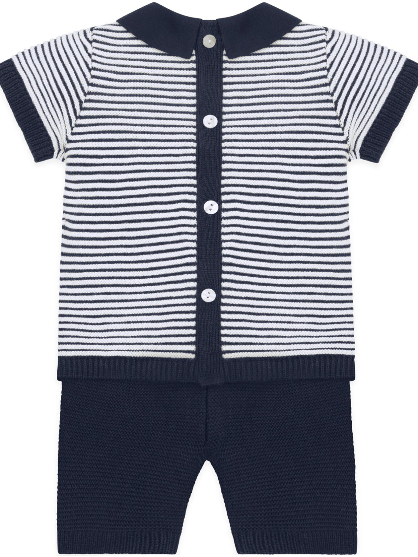Jerry Navy Boys Stripe Knit Top and Shorts Set
