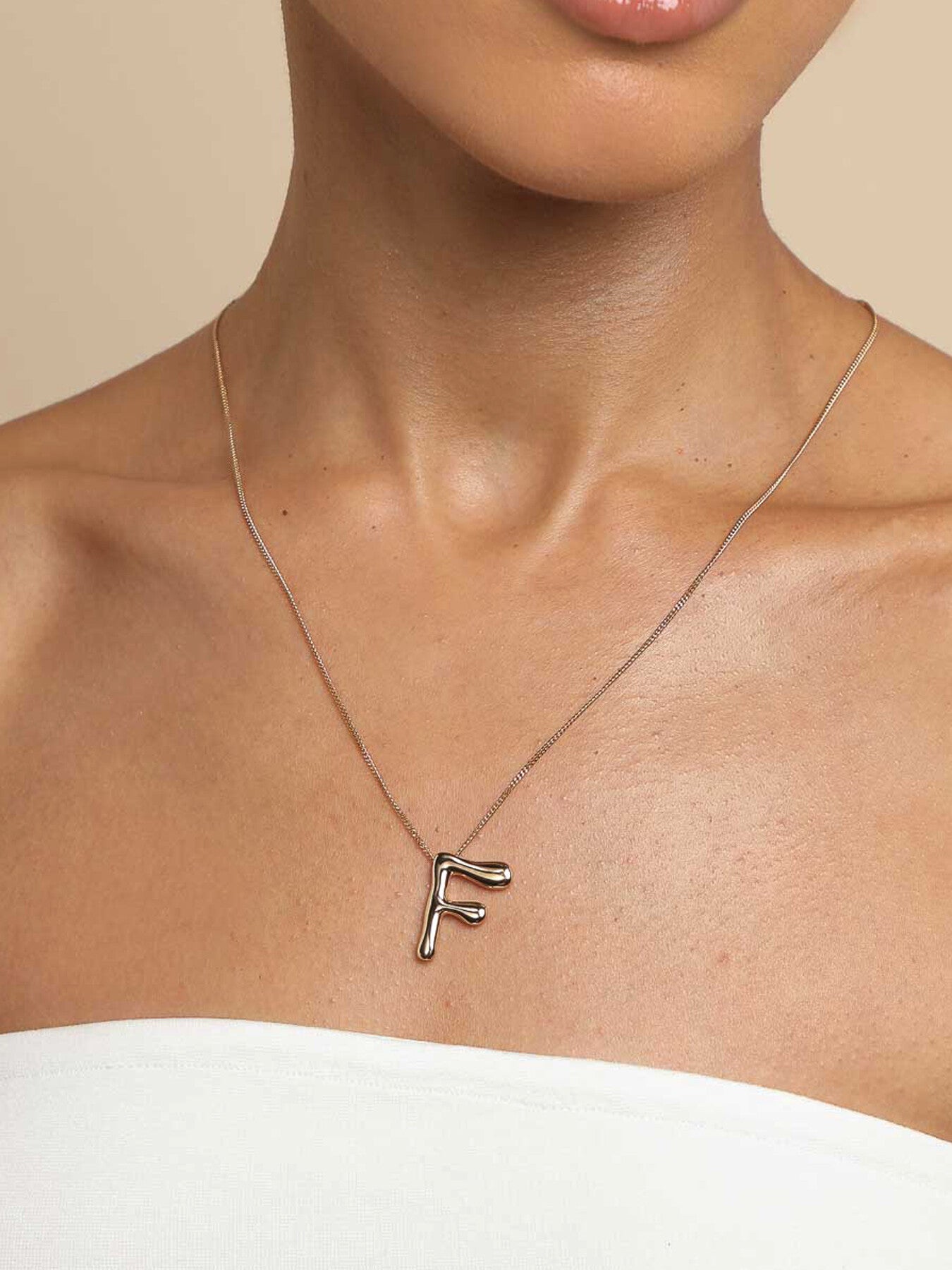 Initial Bold Pendant Necklace