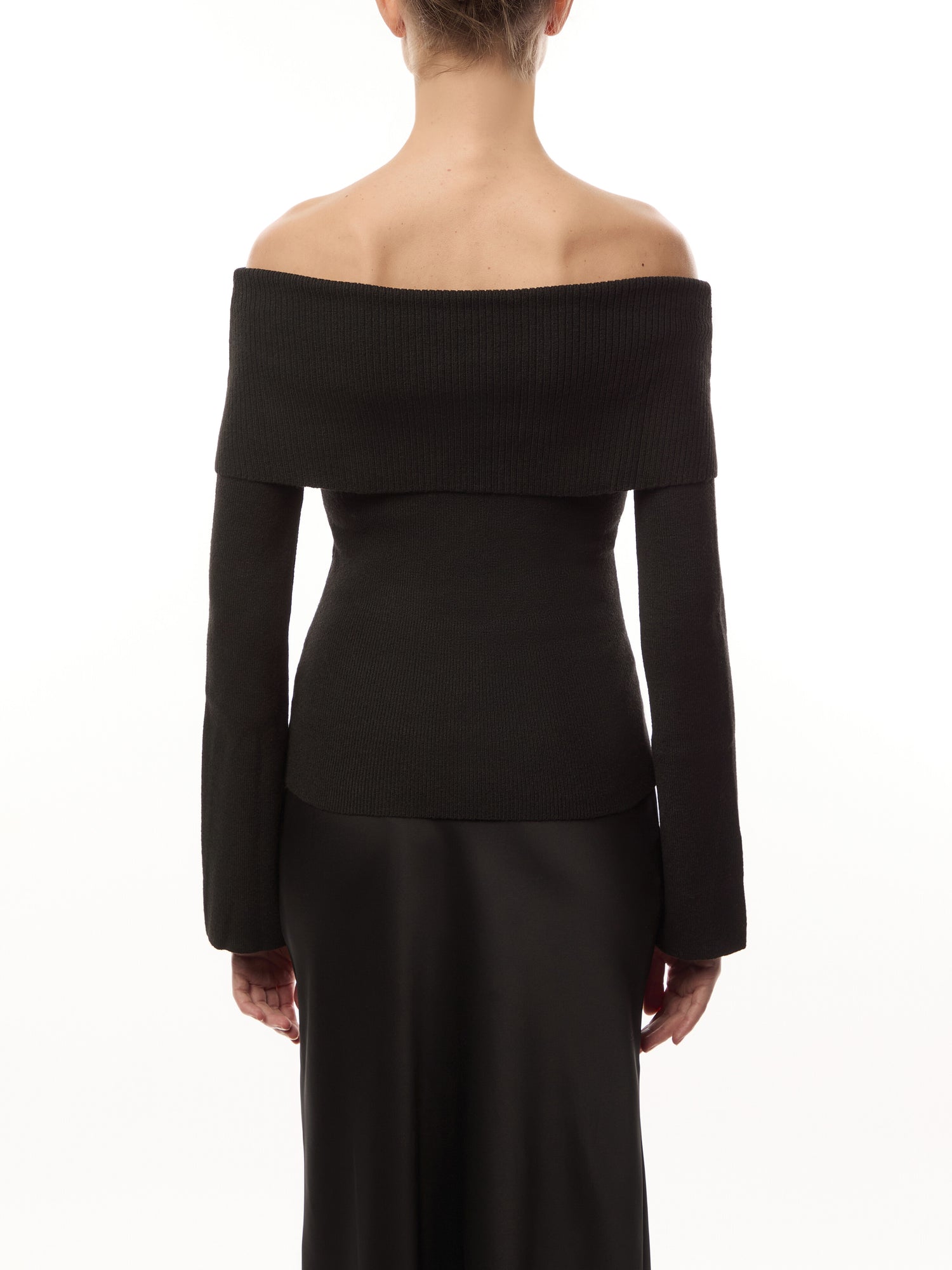 Soreya Bardot Knit Top - Black