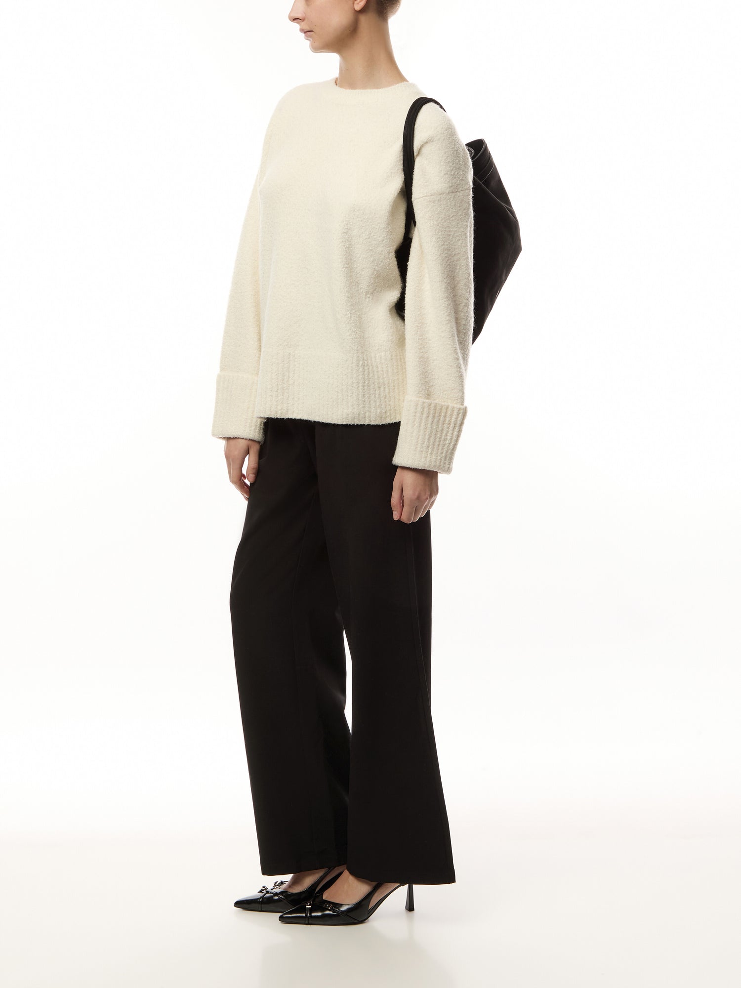Camille Oversized Borg Jumper - Cream