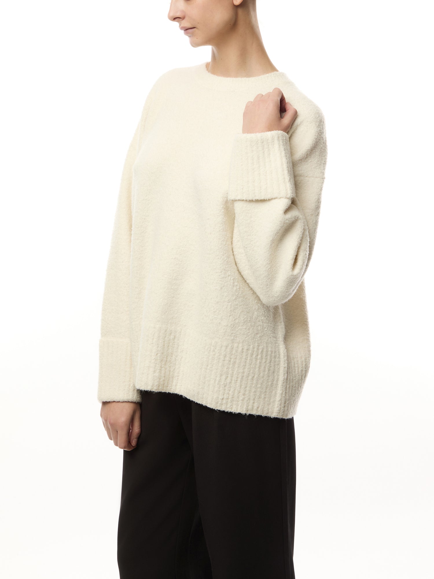 Camille Oversized Borg Jumper - Cream