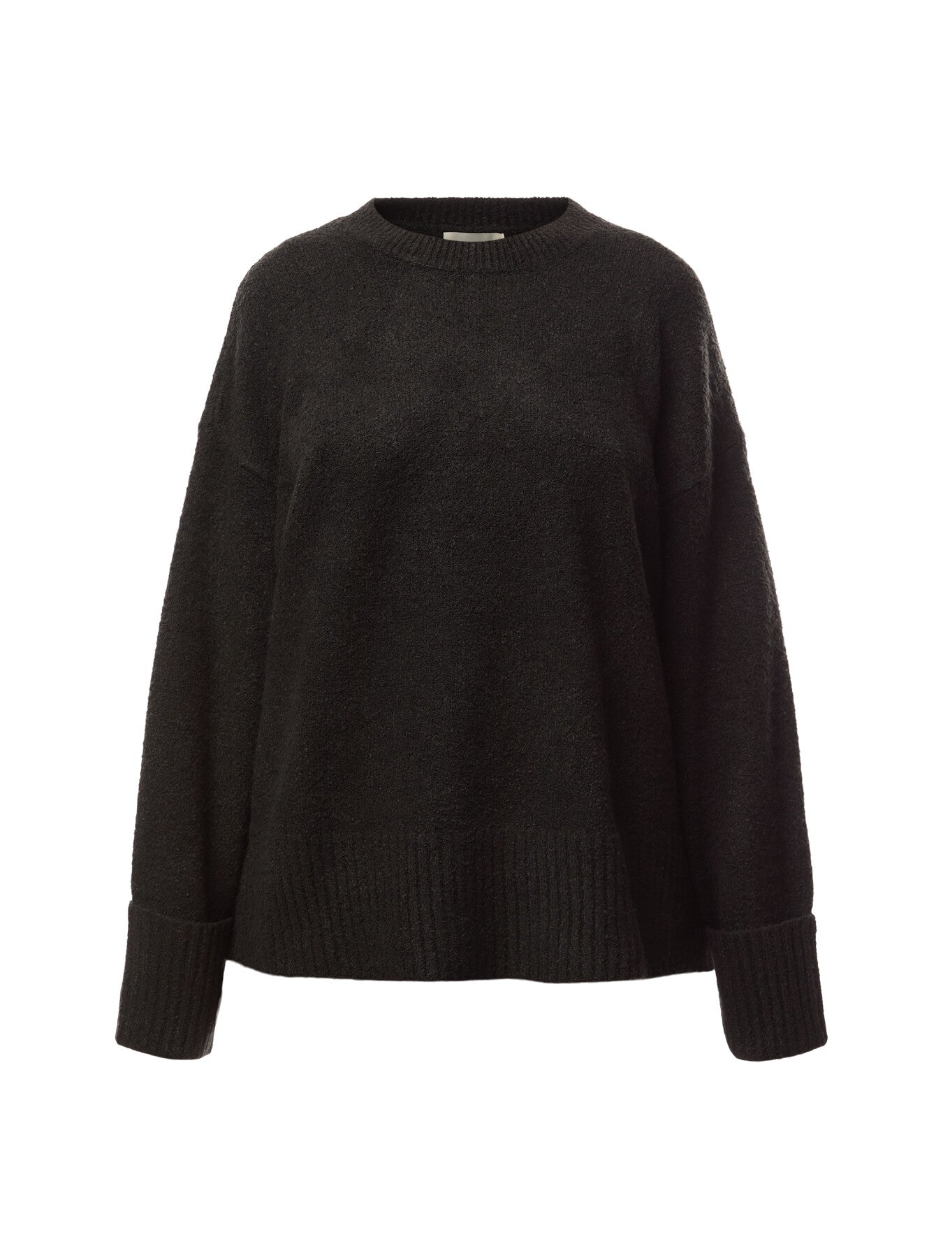 Camille Oversized Borg Jumper - Black