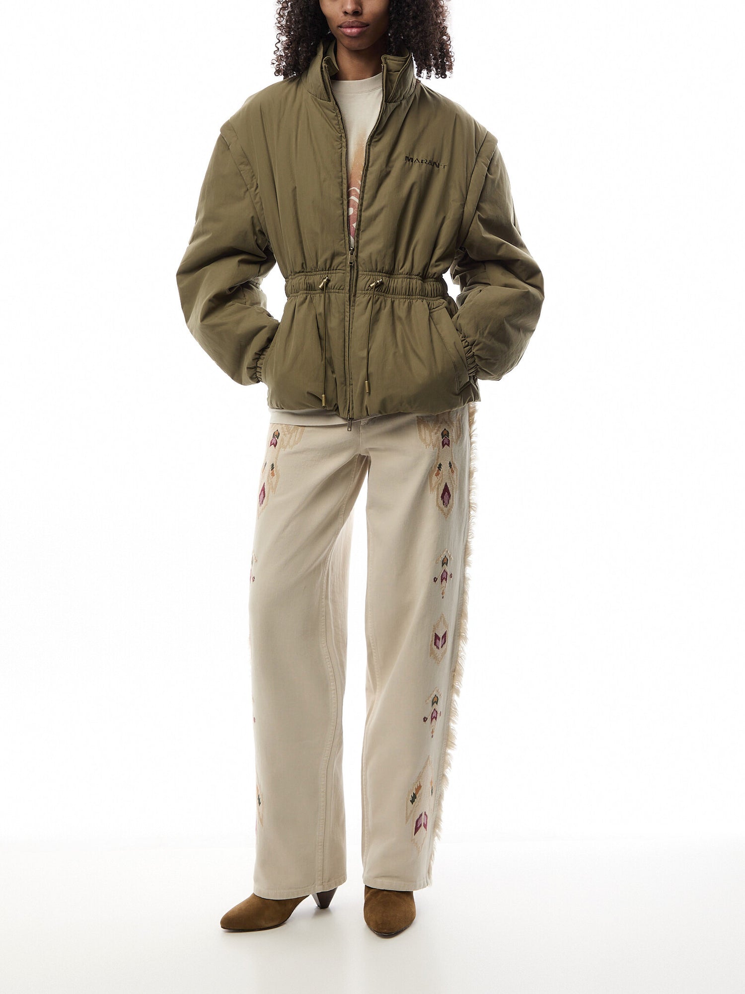 Maella Loose Fit Embroidered Denim Jeans