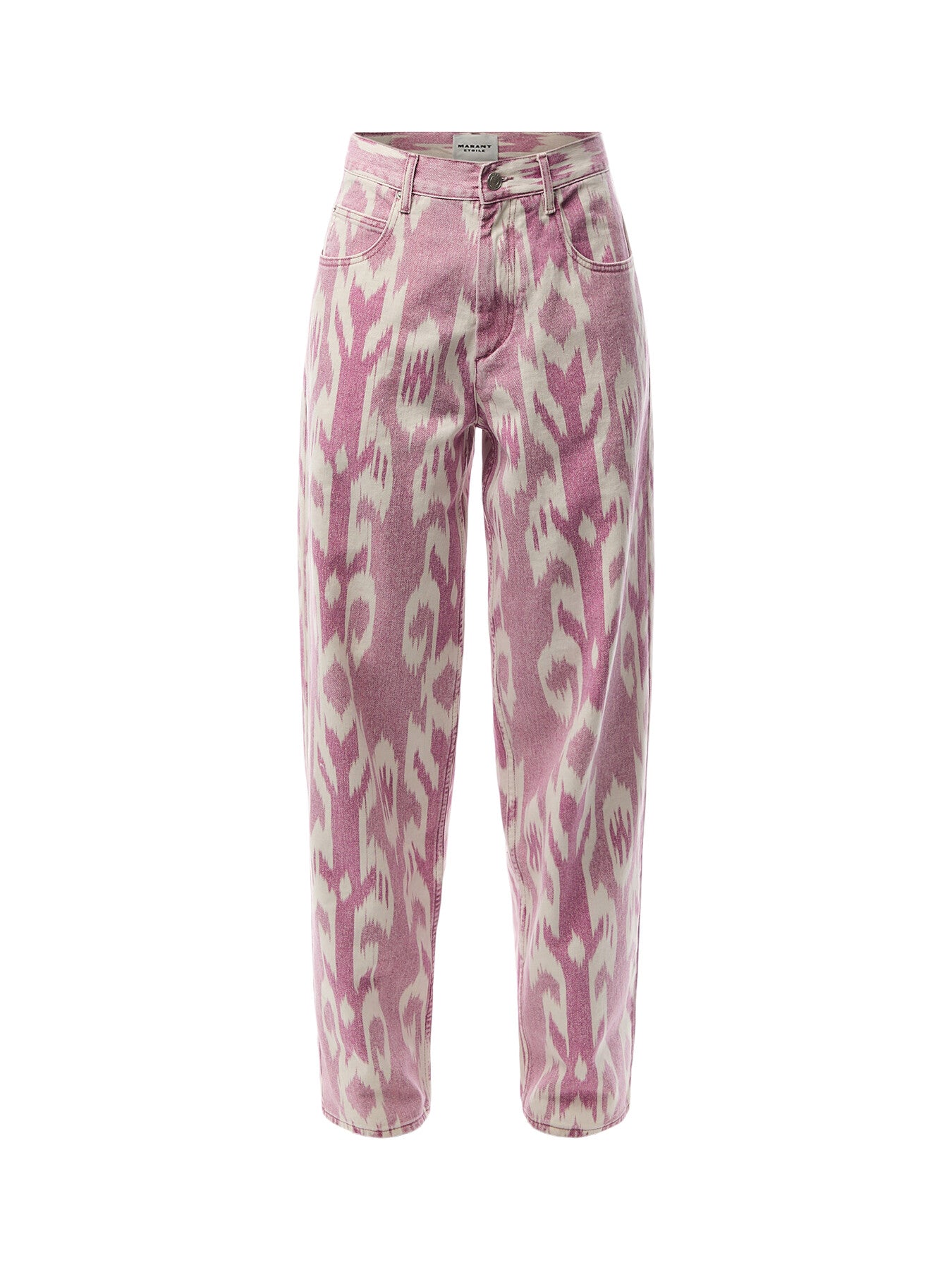 Joanny Loose Fit Denim Ikat Print Jeans