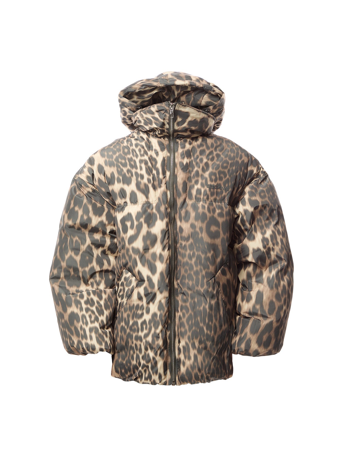 Leopard Midi Puffer Jacket