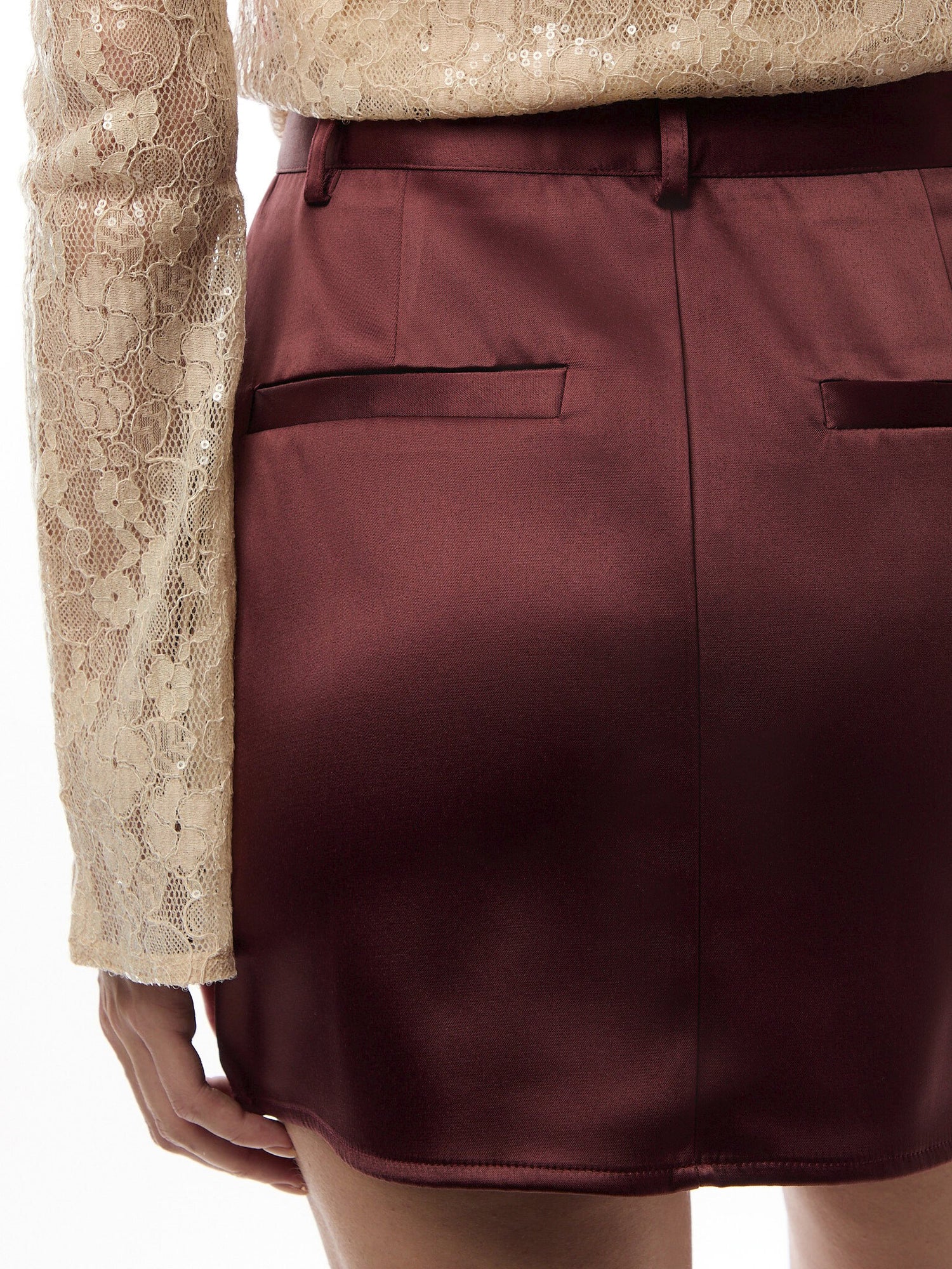 Beck Satin Tailored Mini Skirt